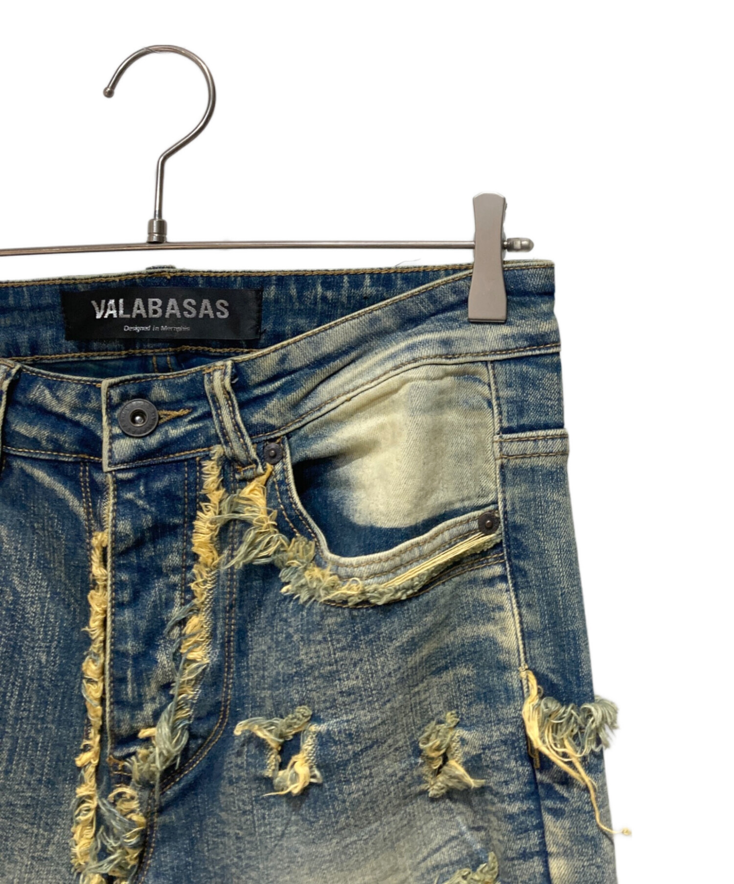 中古・古着通販】VALABASAS (バラバサス) ダメージデニムパンツ