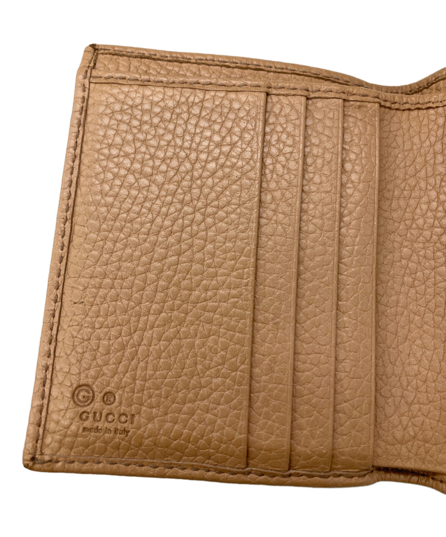 中古・古着通販】GUCCI (グッチ) 3つ折り財布 ベージュ｜ブランド