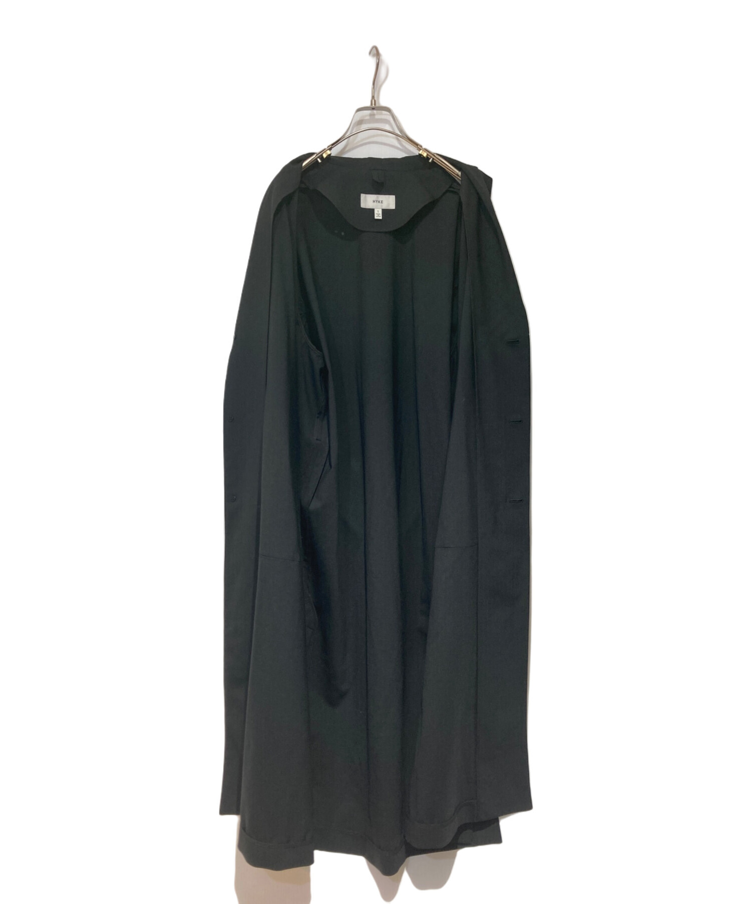 中古・古着通販】HYKE (ハイク) STRETCH TROPICAL SHOP COAT ブラック