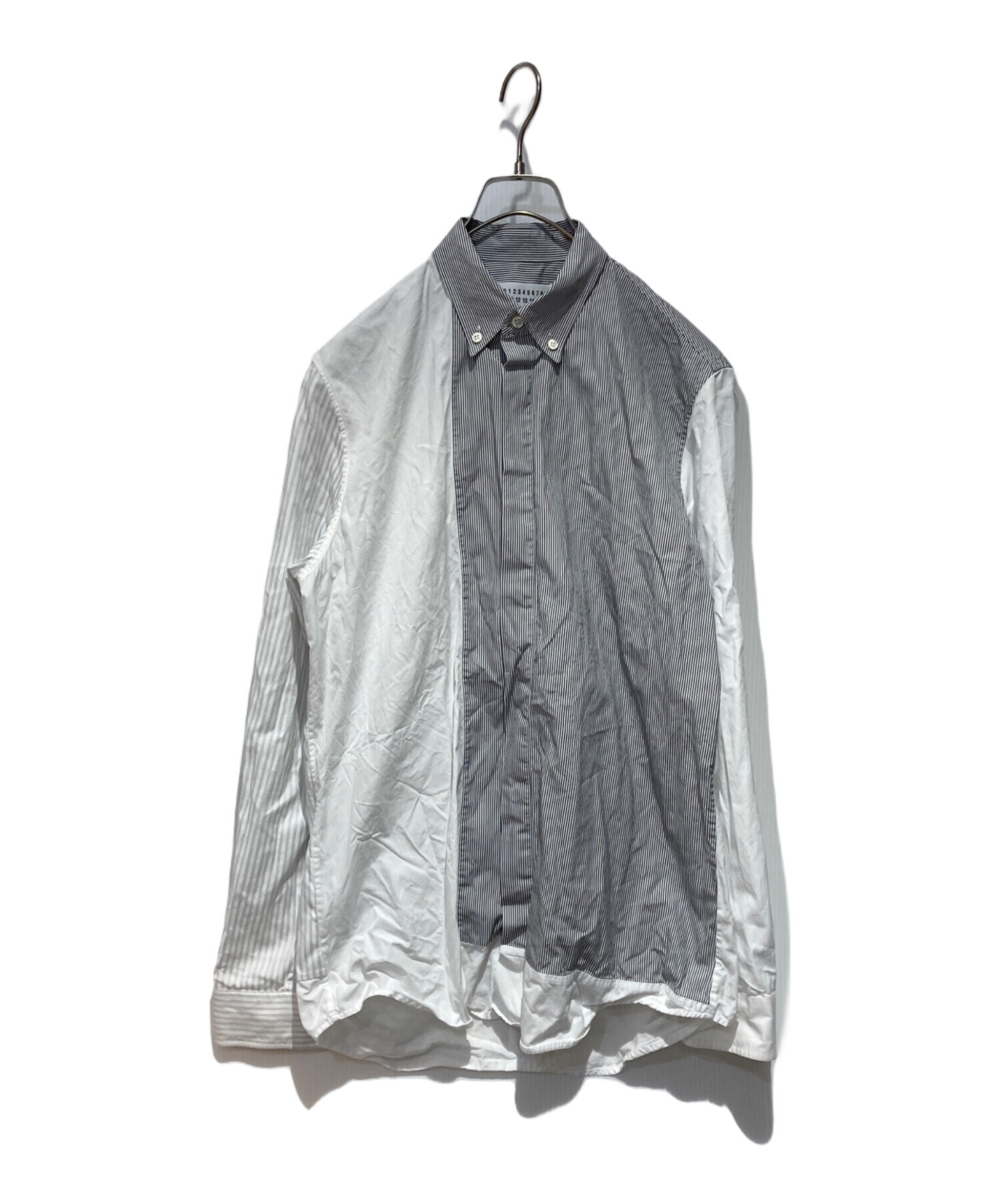 3522【美品】メゾンマルジェラ パネル切り替えドレスシャツ 白　グレー 中古・古着通販】Maison Margiela (メゾンマルジェラ) パネル切替