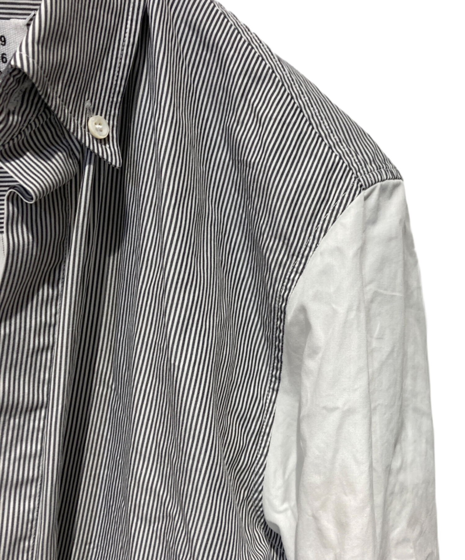 3522【美品】メゾンマルジェラ パネル切り替えドレスシャツ 白　グレー 中古・古着通販】Maison Margiela (メゾンマルジェラ) パネル切替