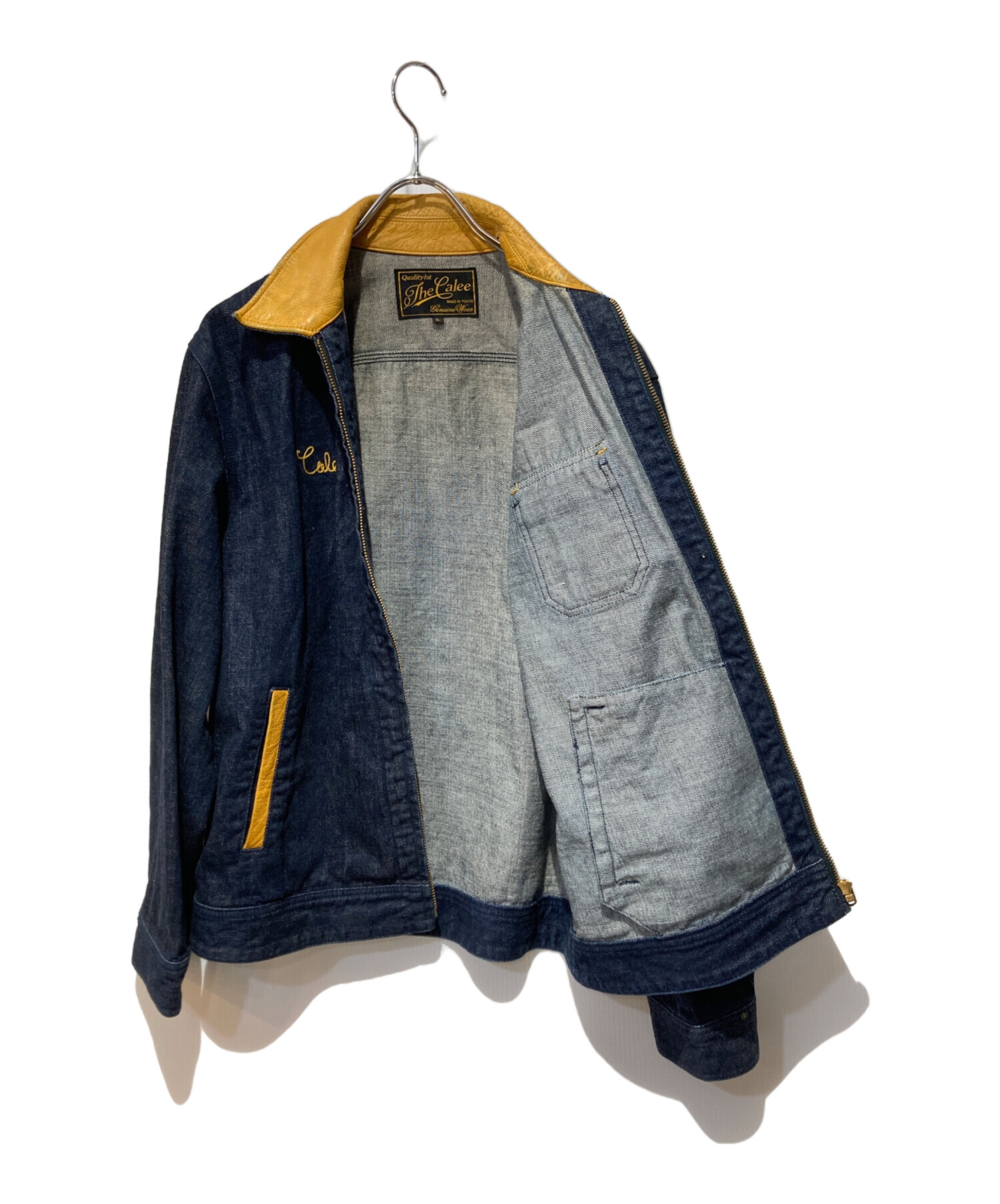 中古・古着通販】CALEE (キャリー) レザー切替デニムジャケット 