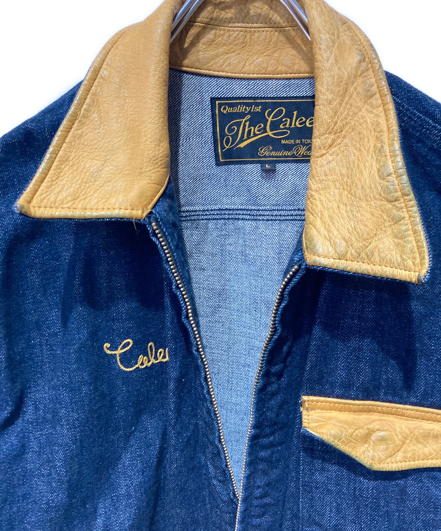 中古・古着通販】CALEE (キャリー) レザー切替デニムジャケット