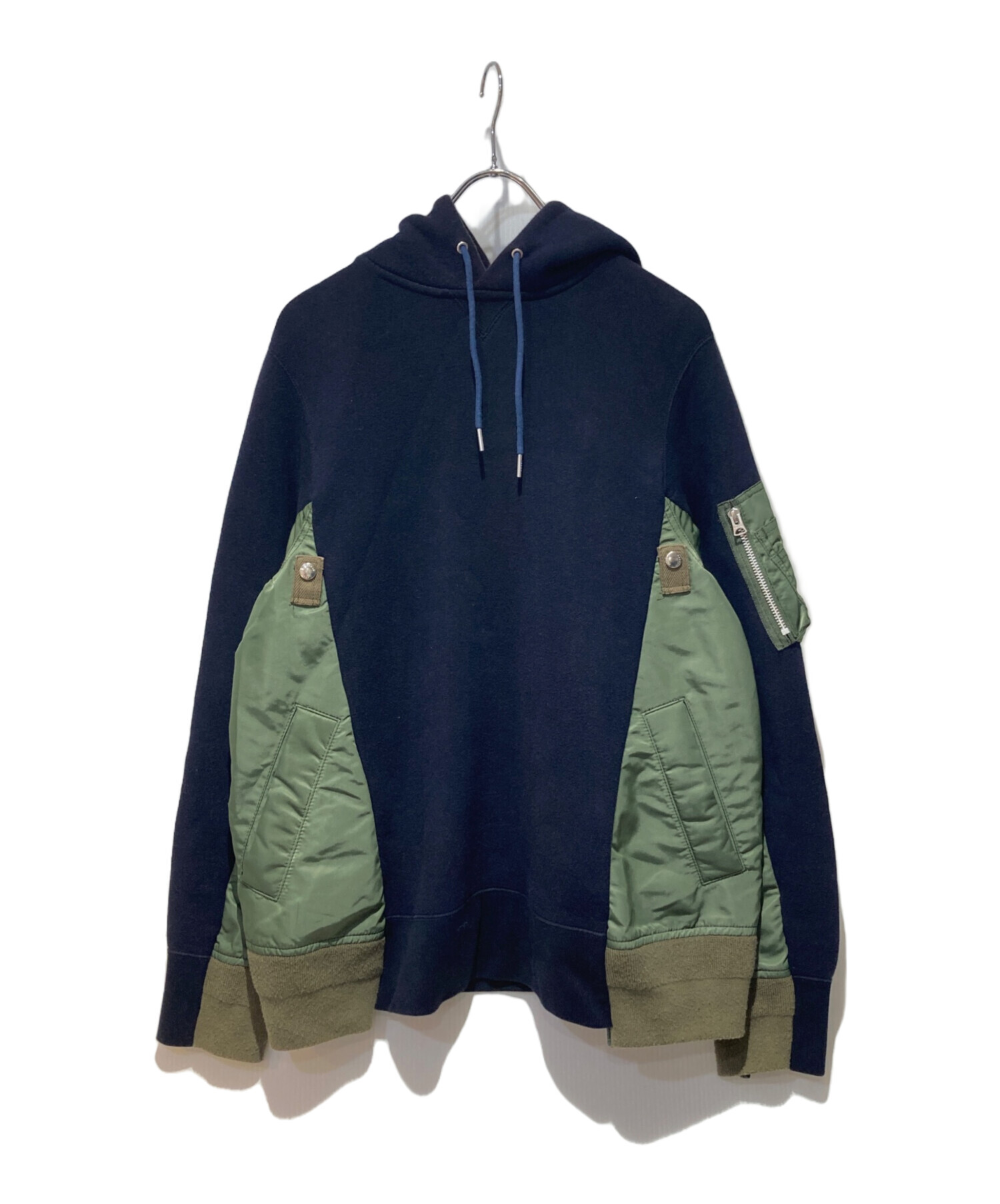 中古・古着通販】sacai (サカイ) Sponge Sweat x MA-1 Hoodie カーキ