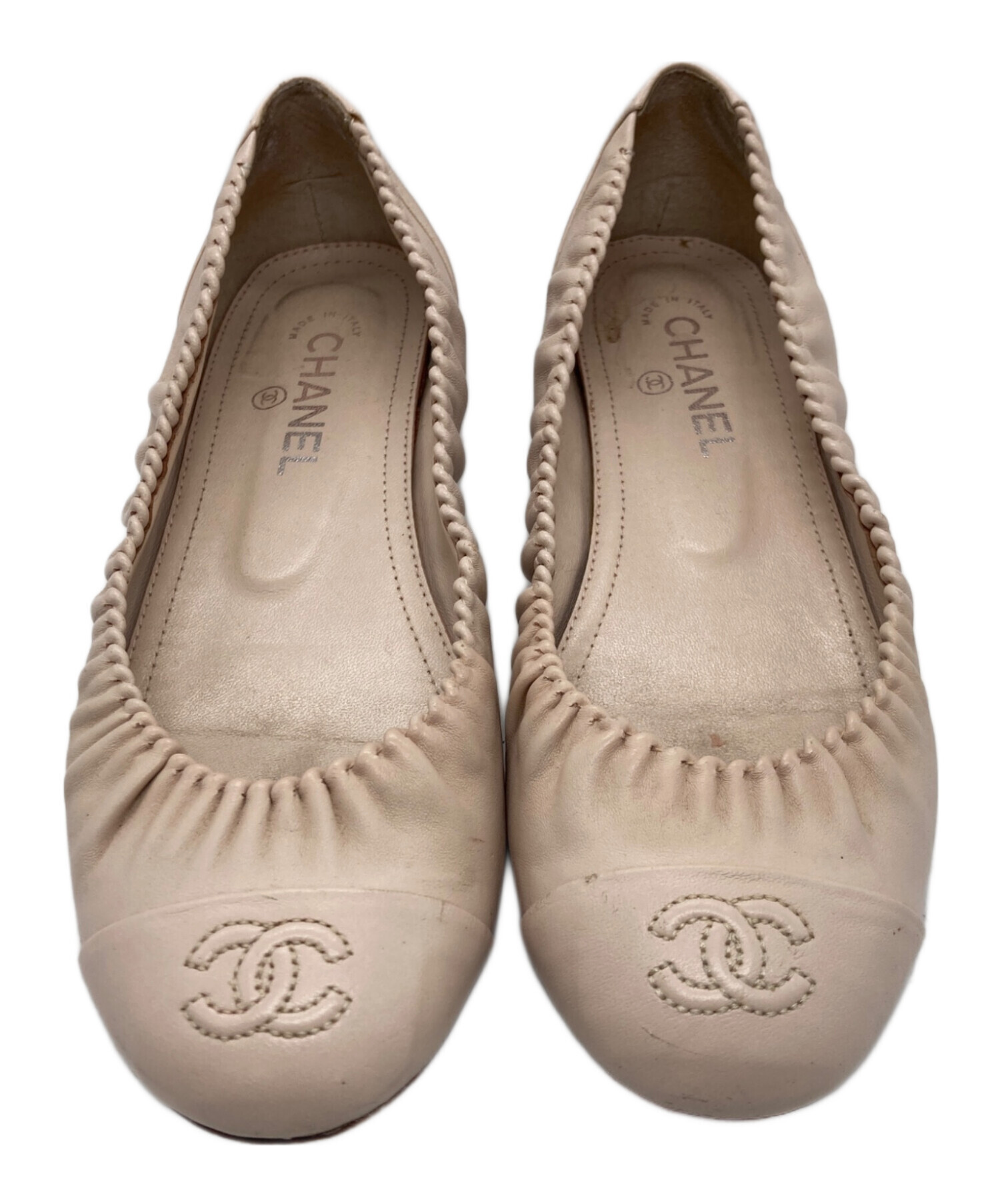 シャネル　バレーシューズ37 CHANEL - シャネル バレエシューズ 37C ブラック レディース 中古 の
