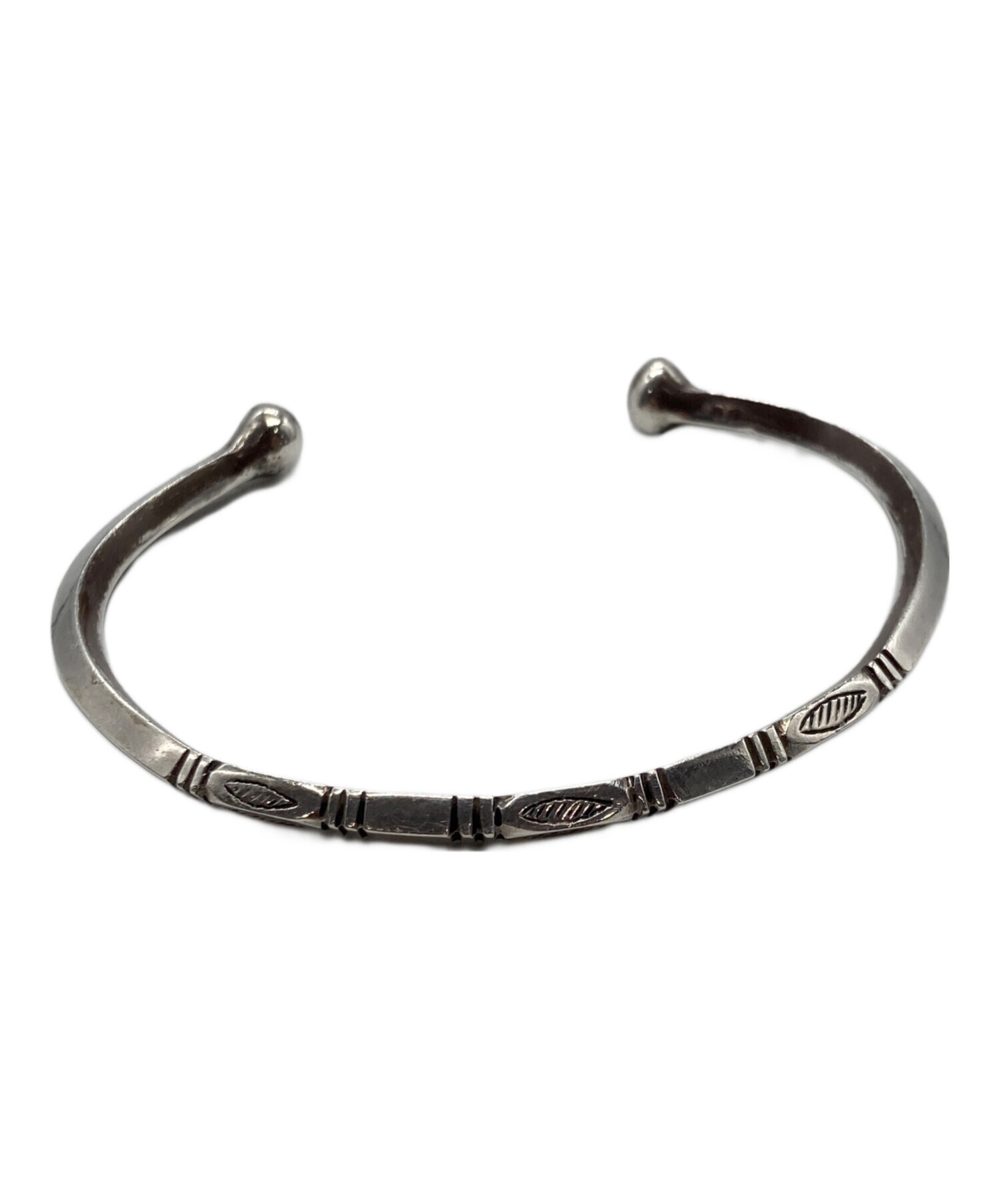 純銀1000 fishbone製　シルバー　バングル　アクセサリー　刻印　古着 Amazon | シルバープレーンバングル 日本製 シルバー バングル
