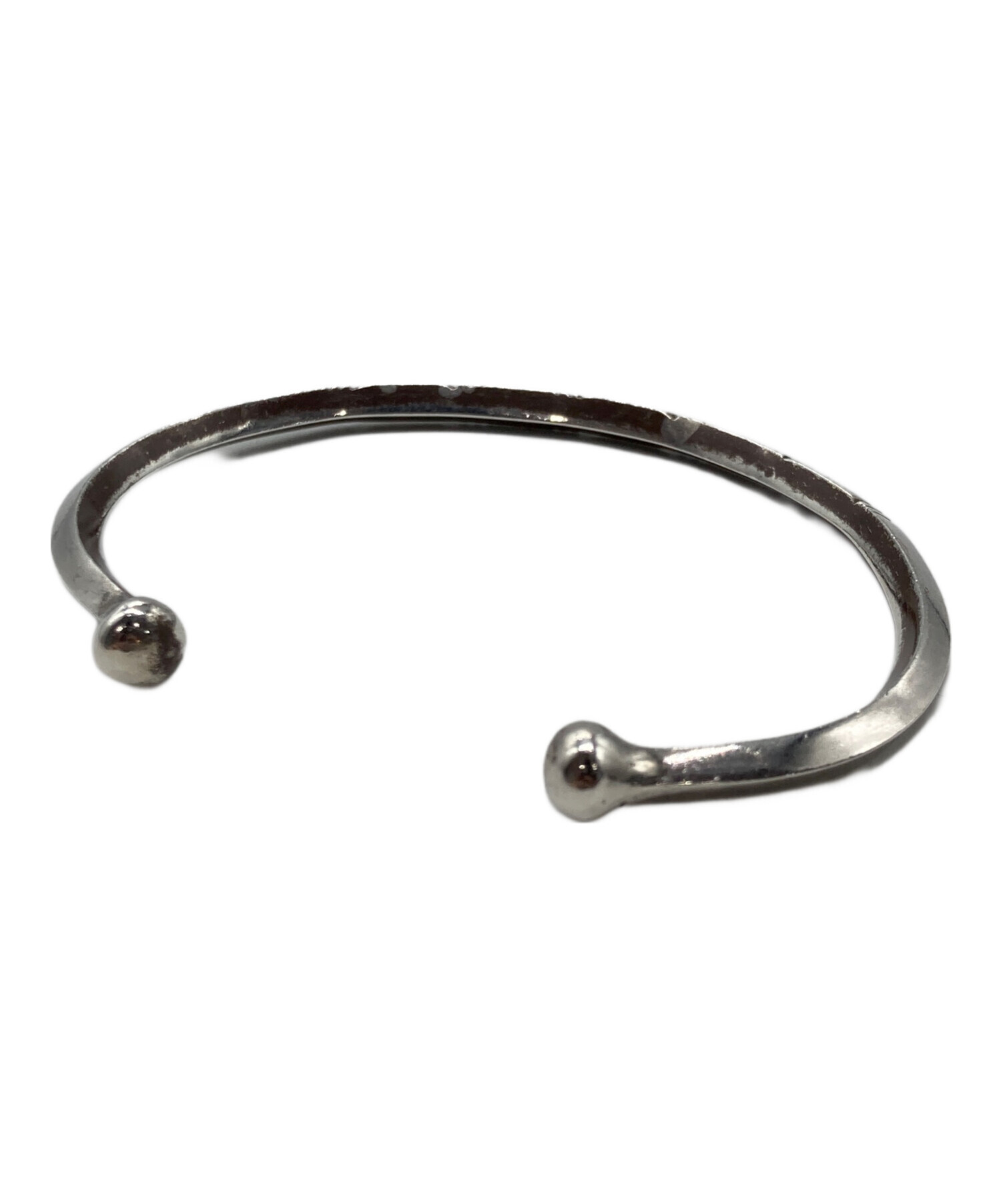 純銀1000 fishbone製　シルバー　バングル　アクセサリー　刻印　古着 Amazon | シルバープレーンバングル 日本製 シルバー バングル