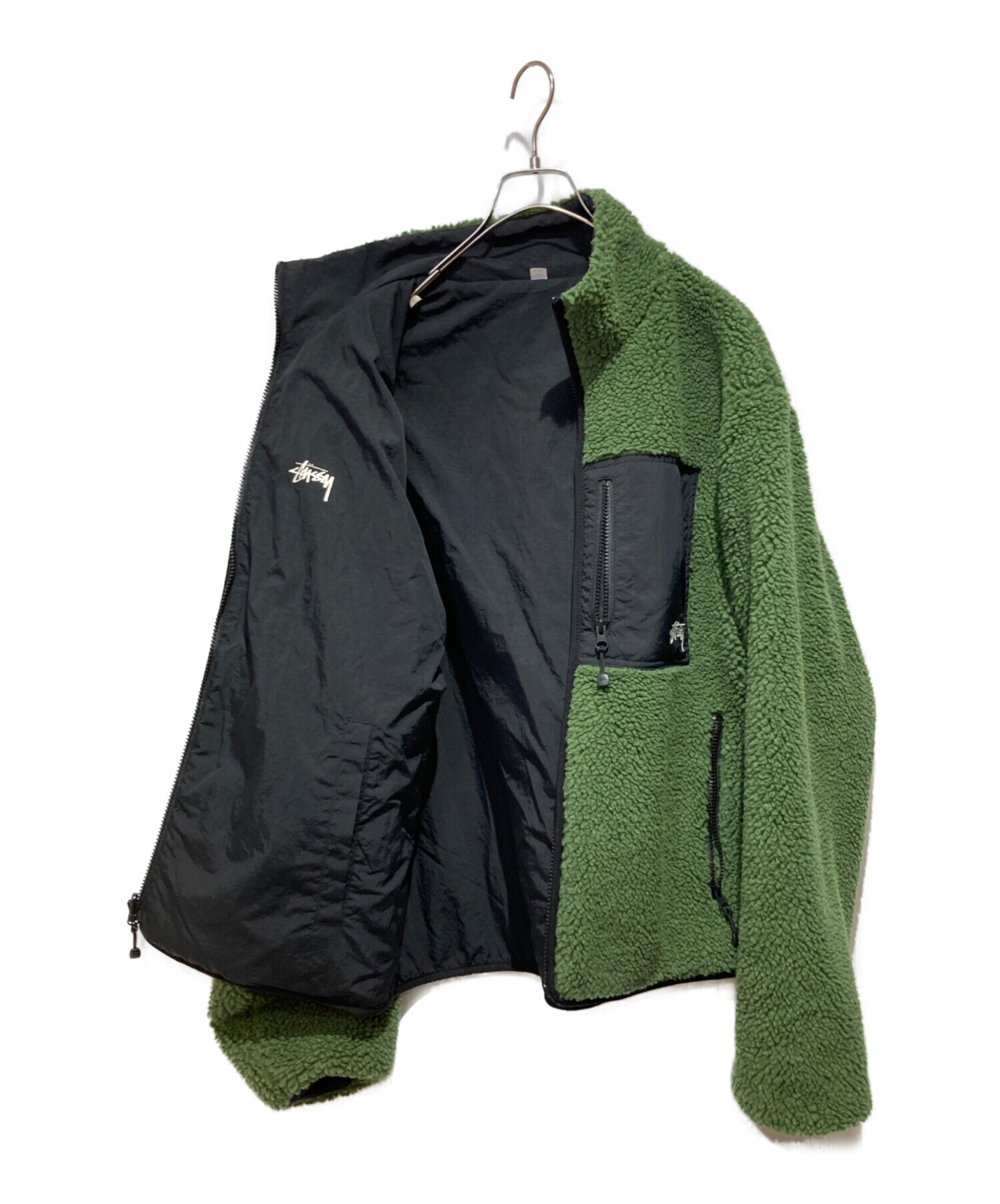 中古・古着通販】stussy (ステューシー) フリースジャケット グリーン
