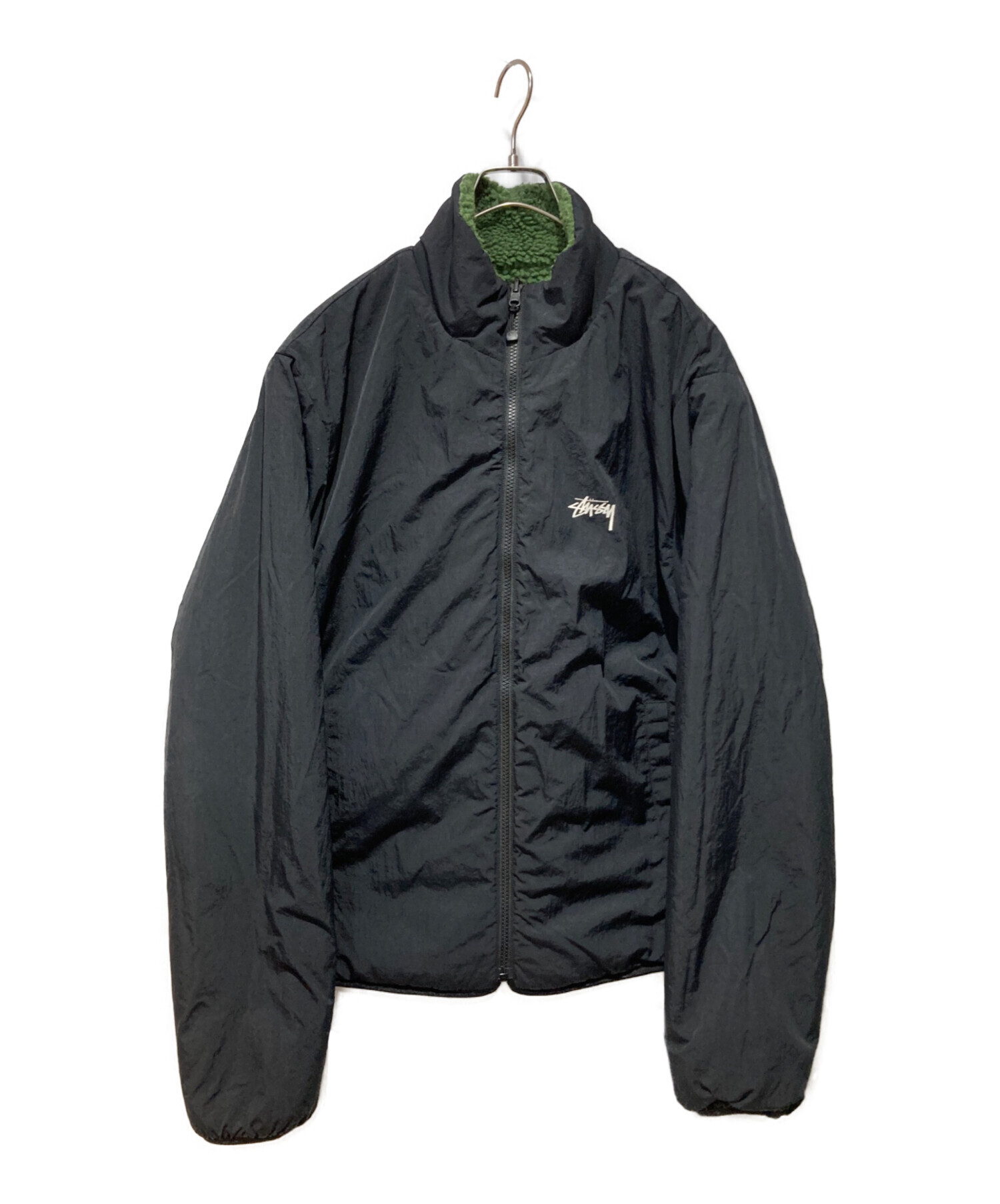 STUSSY ステューシー ボアジャケット フリース グリーン✕パープル 10 