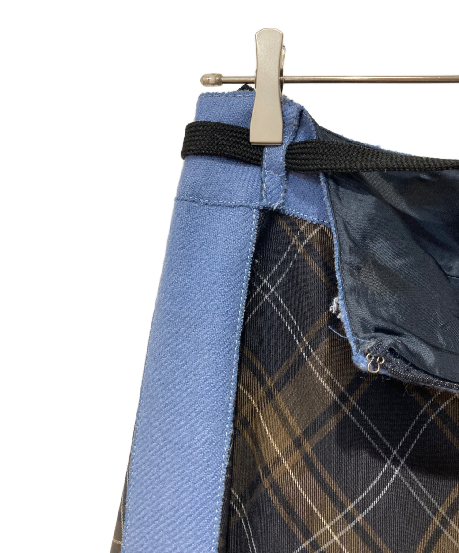中古・古着通販】MIU MIU (ミュウミュウ) チェックスカート ブルー