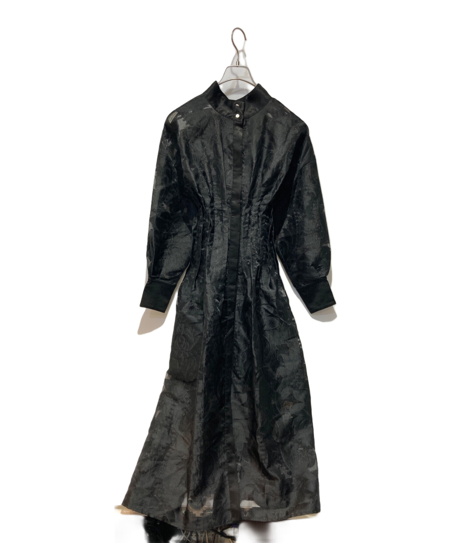 中古・古着通販】Ameri (アメリ) UND SHEER JACQUARD TUCK DRESS 
