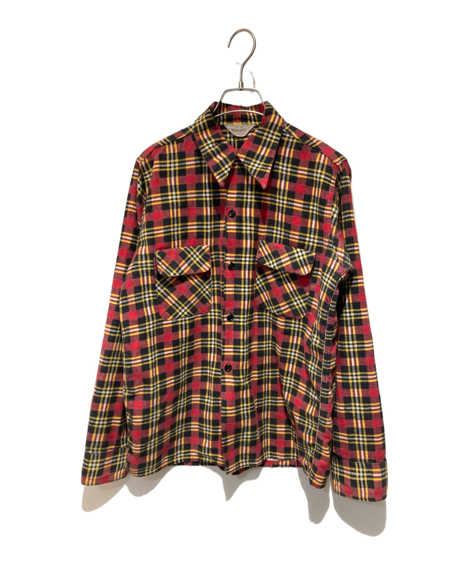 中古・古着通販】PENNEYS (ペニーズ) プリントネルシャツ レッド
