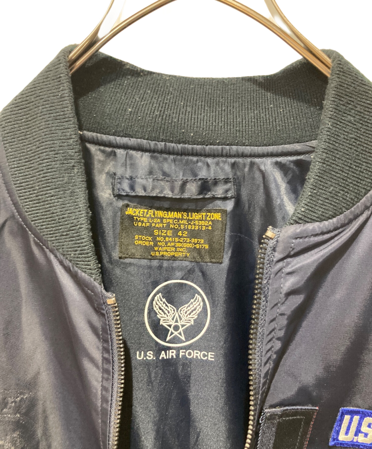 WAIPER MA-1フライトジャケット XL ネイビー 7007