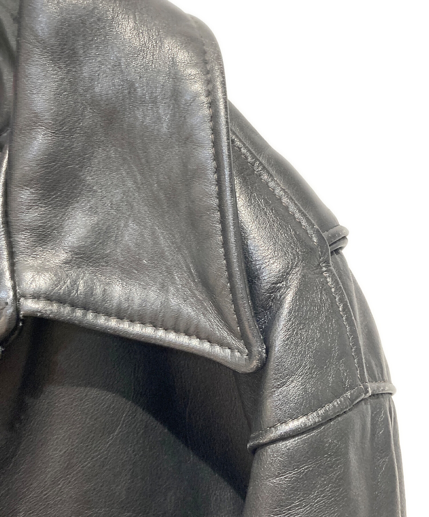 Schott ショット PERFECTO ポリスマンレザージャケット 黒 38 中古・古着通販】Schott (ショット) ポリスマンレザージャケット