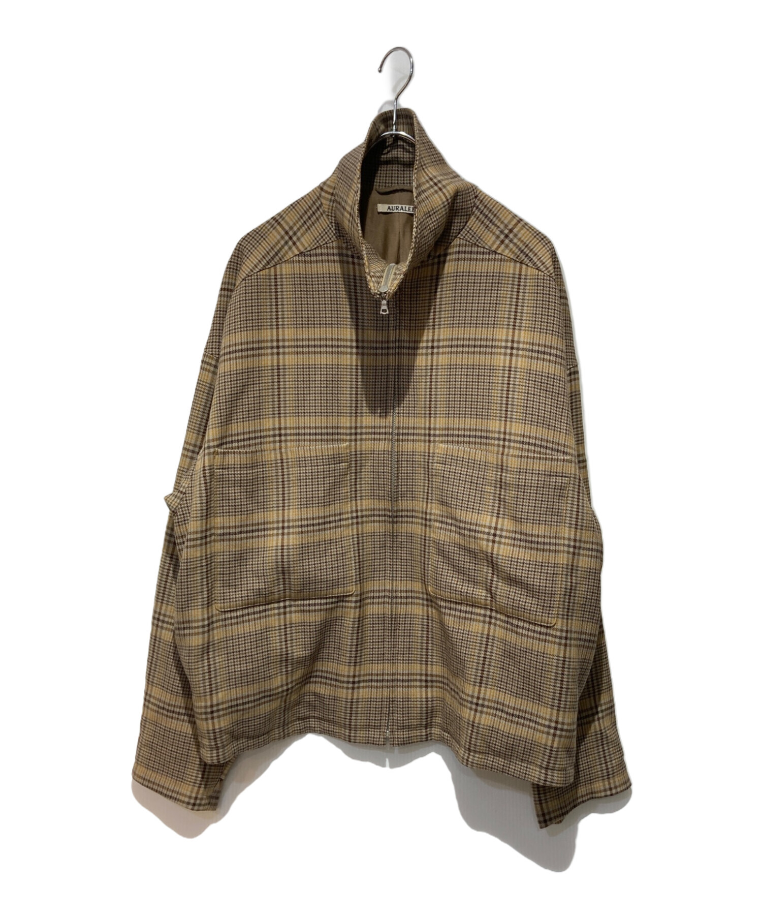 00s archive ブラウン オーバーサイズ ウールジャケット 古着 海外製 中古・古着通販】AURALEE (オーラリー) WOOL SERGE CHECK ZIP-UP