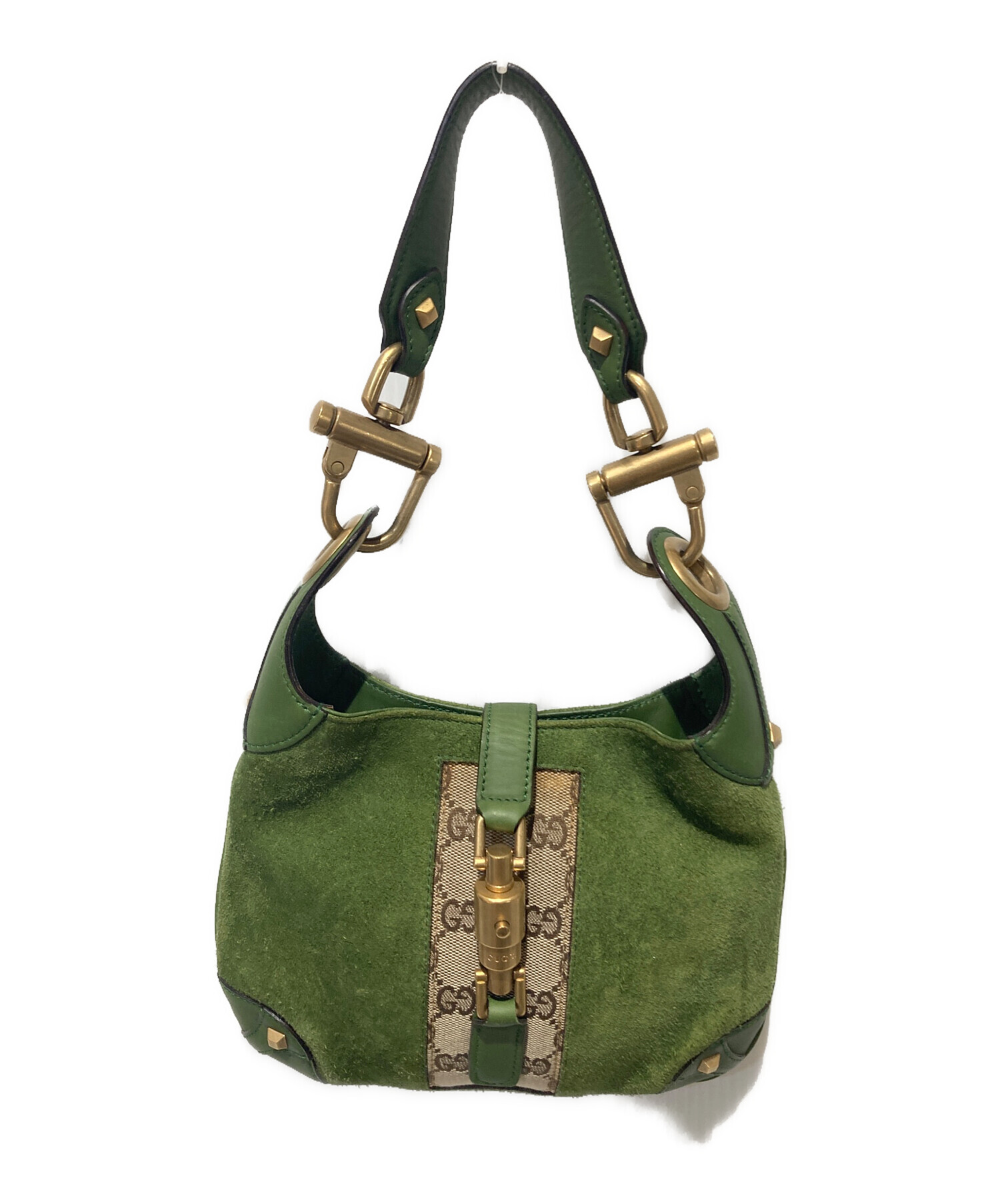 GUCCI グッチ　ハンドバック　ジャッキ　ベロア　グリーン GUCCI グッチハンドバックジャッキベロアグリーン