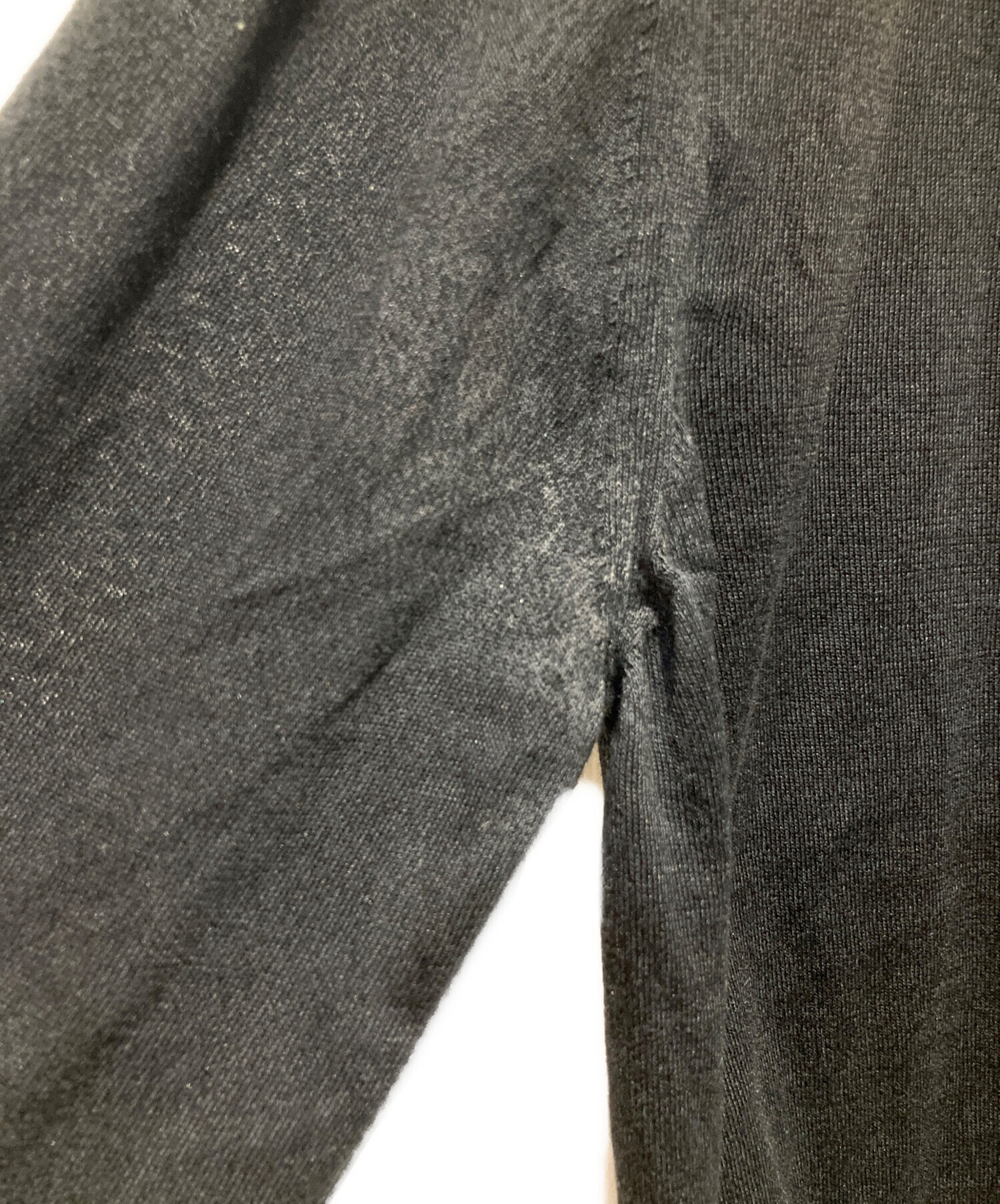 中古・古着通販】PRADA (プラダ) シルク混ニットポロシャツ ブラック