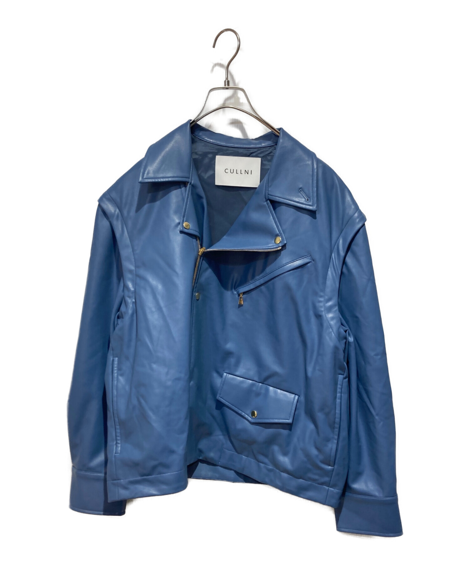 中古・古着通販】CULLNI (クルニ) Fake Leather Riders Jacket スカイ