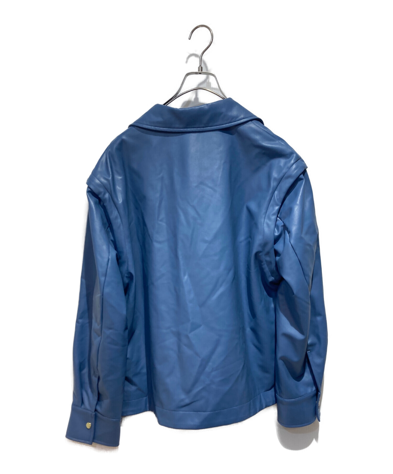 中古・古着通販】CULLNI (クルニ) Fake Leather Riders Jacket スカイ