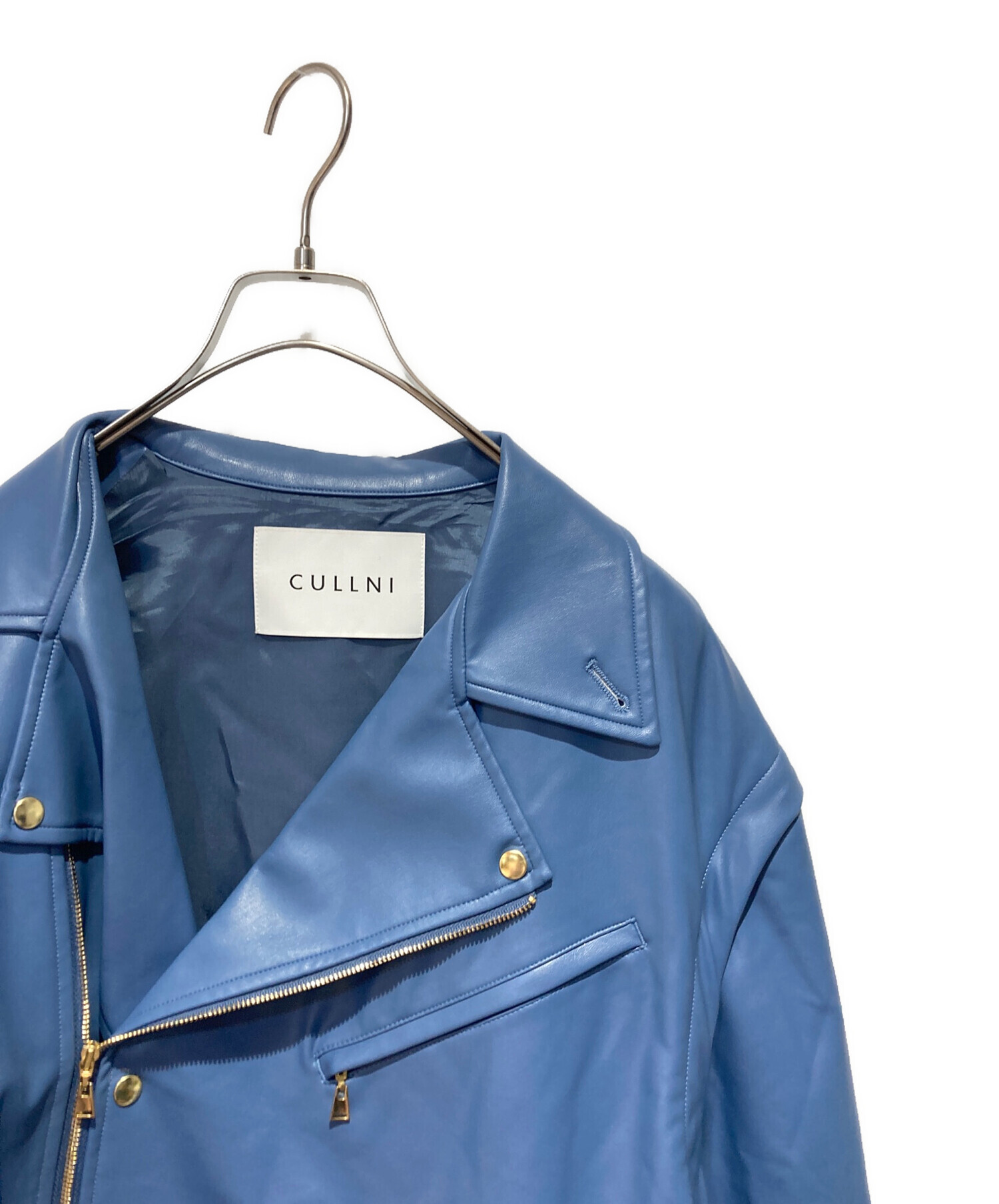 中古・古着通販】CULLNI (クルニ) Fake Leather Riders Jacket スカイ