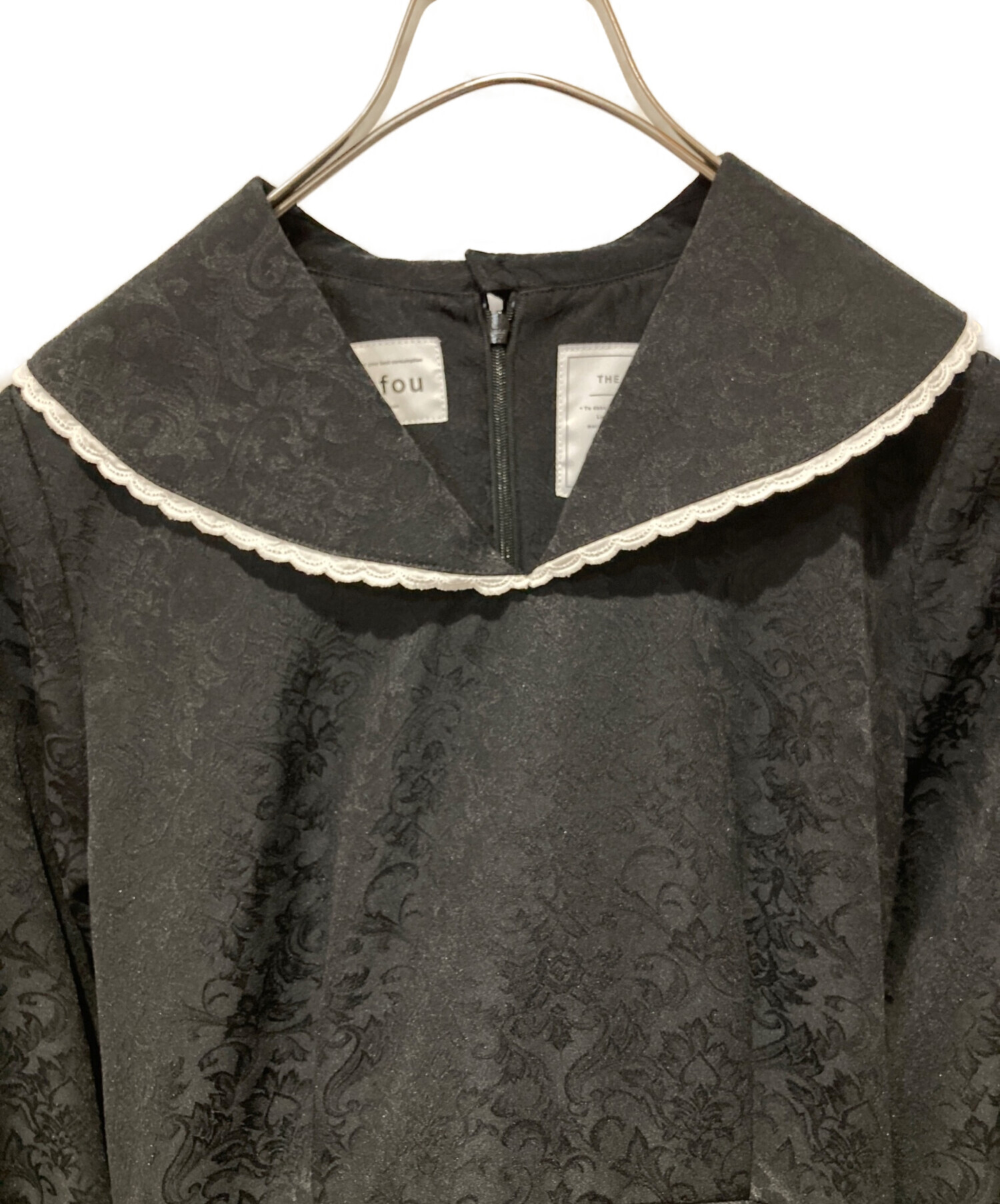 中古・古着通販】foufou (フーフー) big lace collar jacquard dress