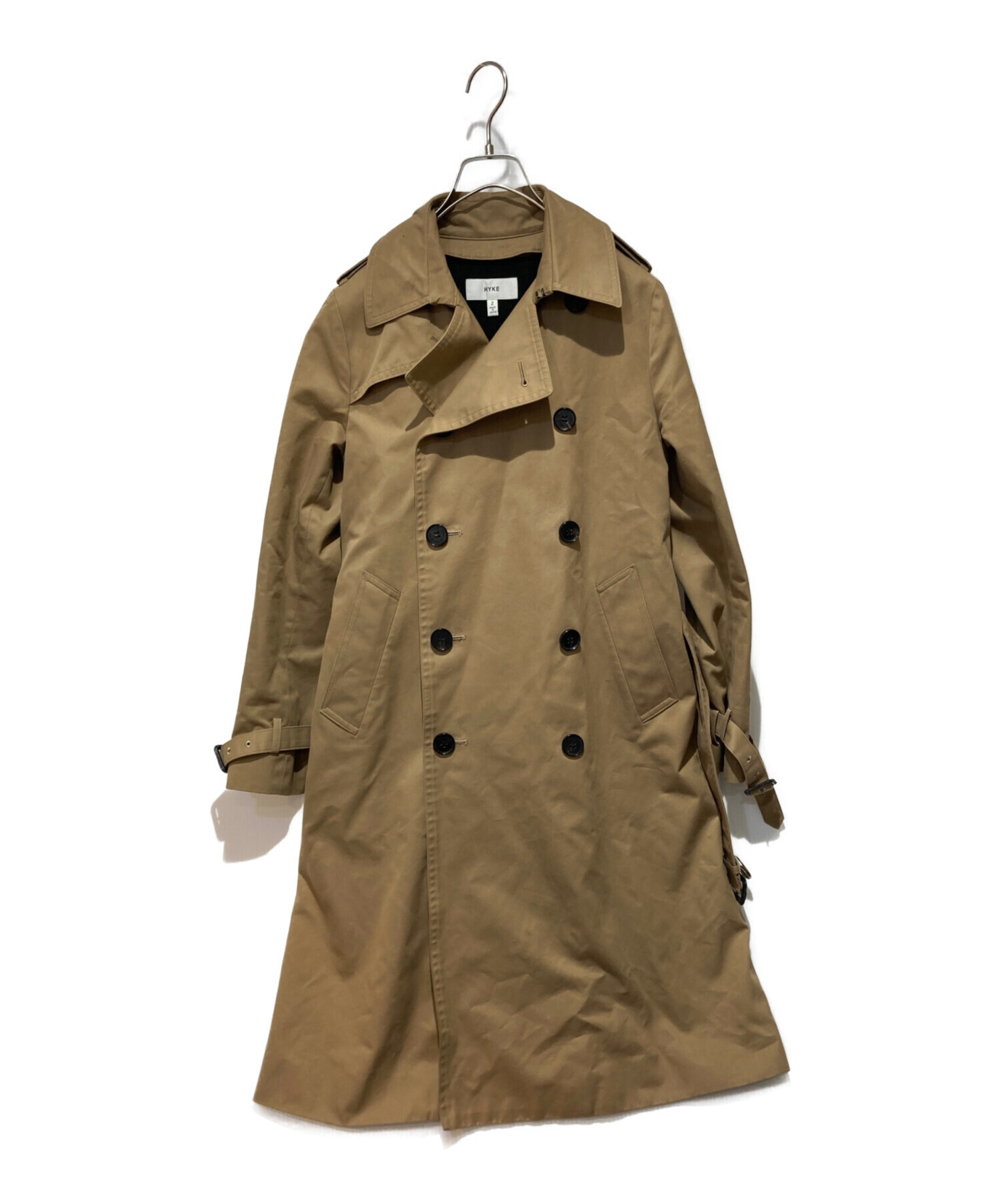 【美品】HYKE トレンチコート　サイズ2 中古・古着通販】HYKE (ハイク) トレンチコート ベージュ サイズ:2