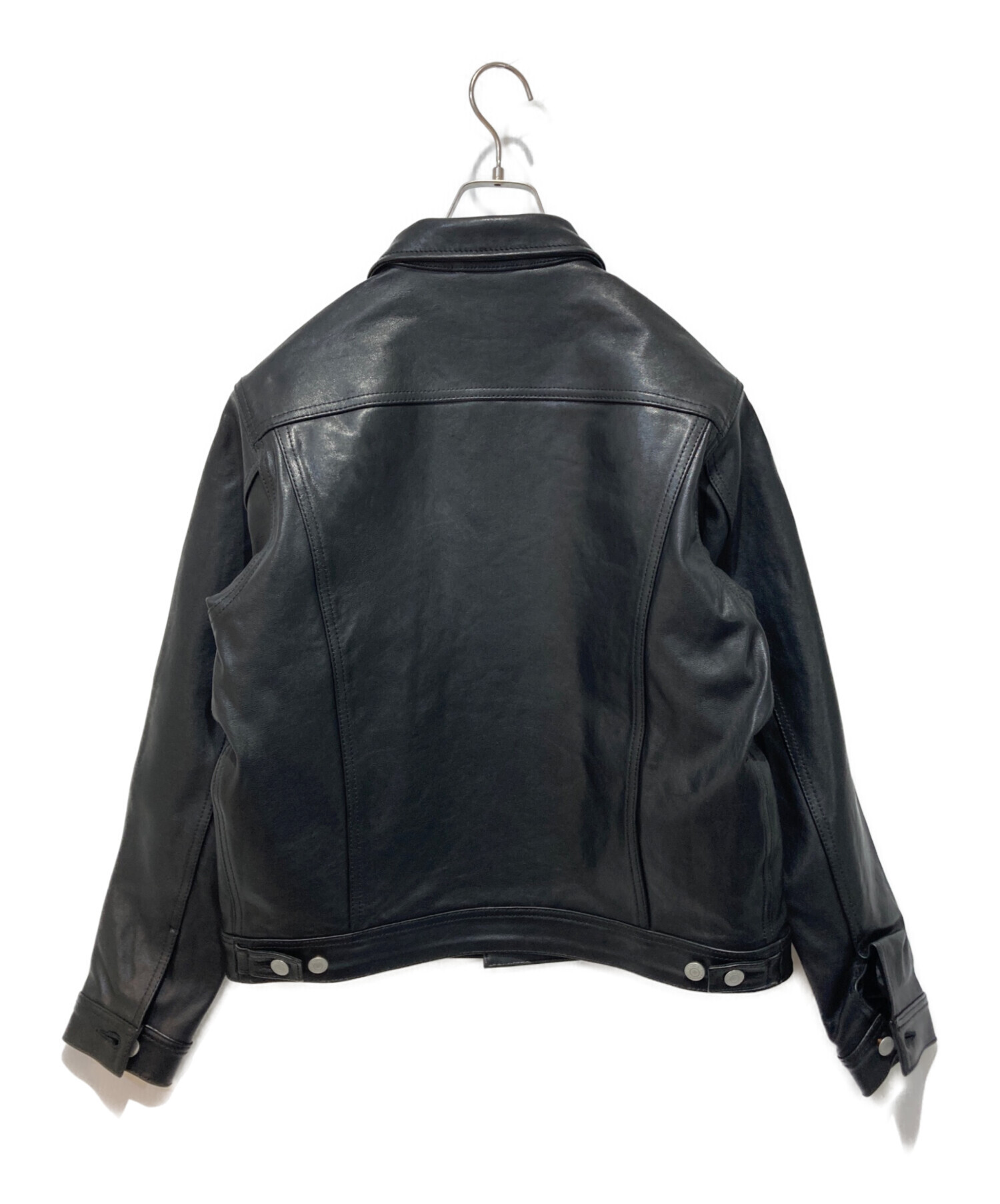 レザートラッカージャケット　サイズ38　EDWIN 中古・古着通販】EDWIN (エドウィン) LEATHER JACKET ブラック サイズ