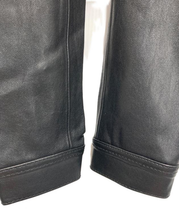 中古・古着通販】EDWIN (エドウィン) LEATHER JACKET ブラック サイズ
