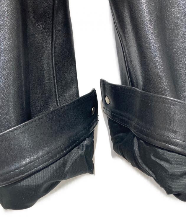 中古・古着通販】EDWIN (エドウィン) LEATHER JACKET ブラック サイズ