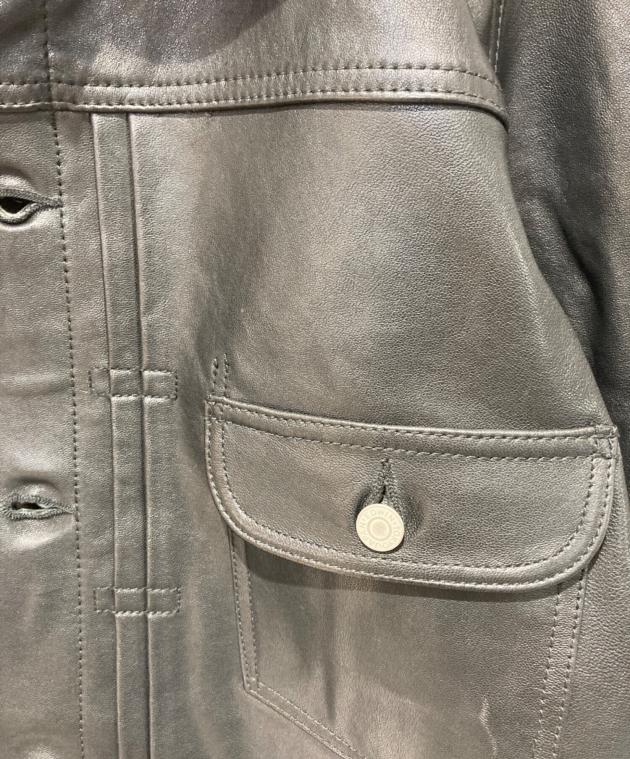 中古・古着通販】EDWIN (エドウィン) LEATHER JACKET ブラック サイズ