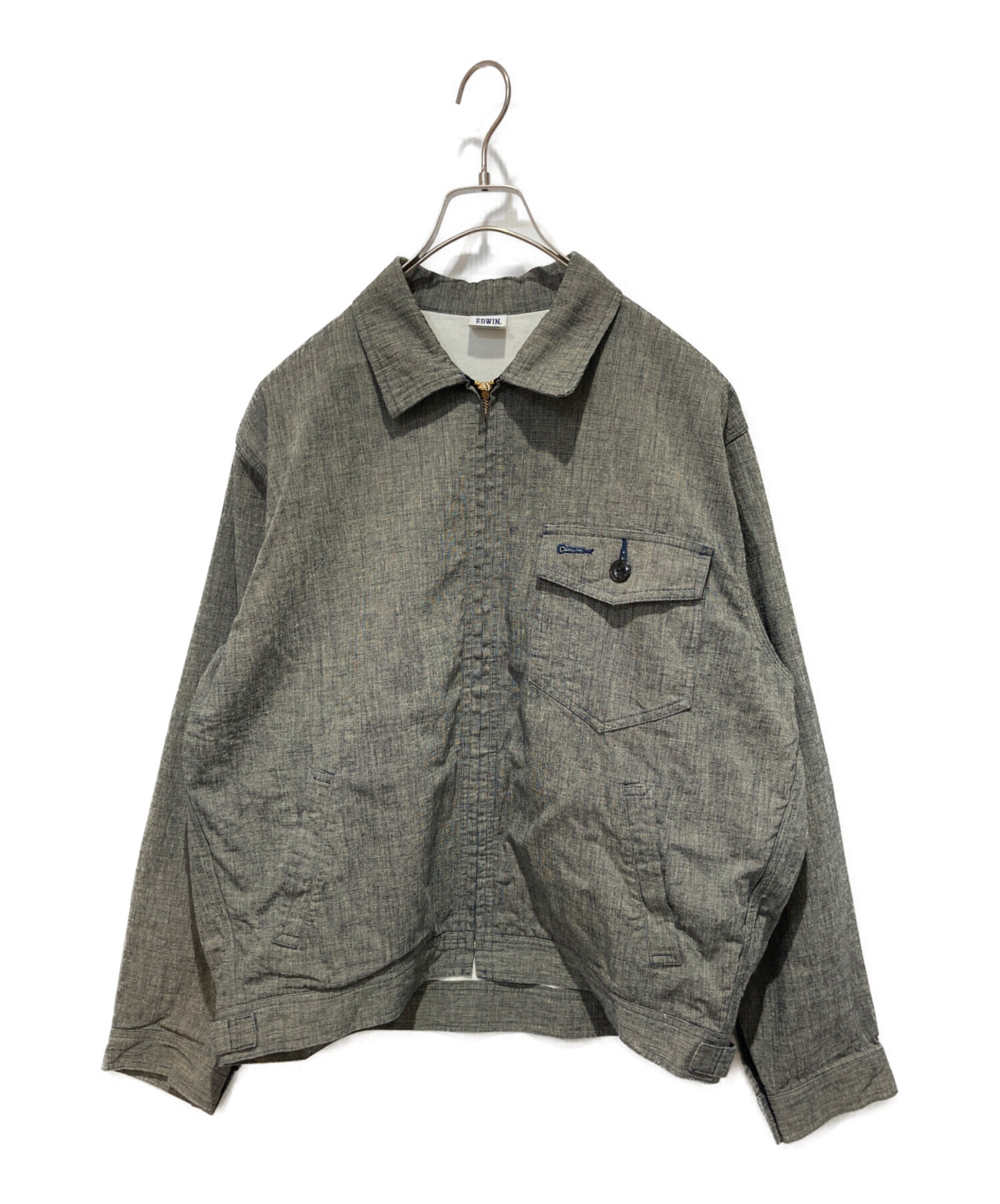 中古・古着通販】EDWIN (エドウィン) WORK JACKET グレー サイズ:L 