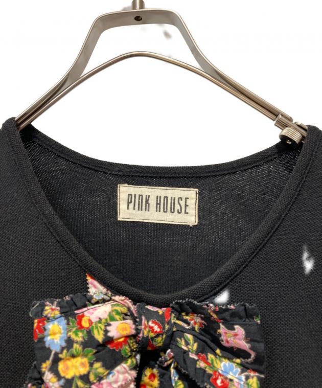 PINK HOUSE リボン柄ワンピース　未使用新品　長袖　黒　タグ付き 中古・古着通販】PINK HOUSE (ピンクハウス) 長袖リボンワンピース