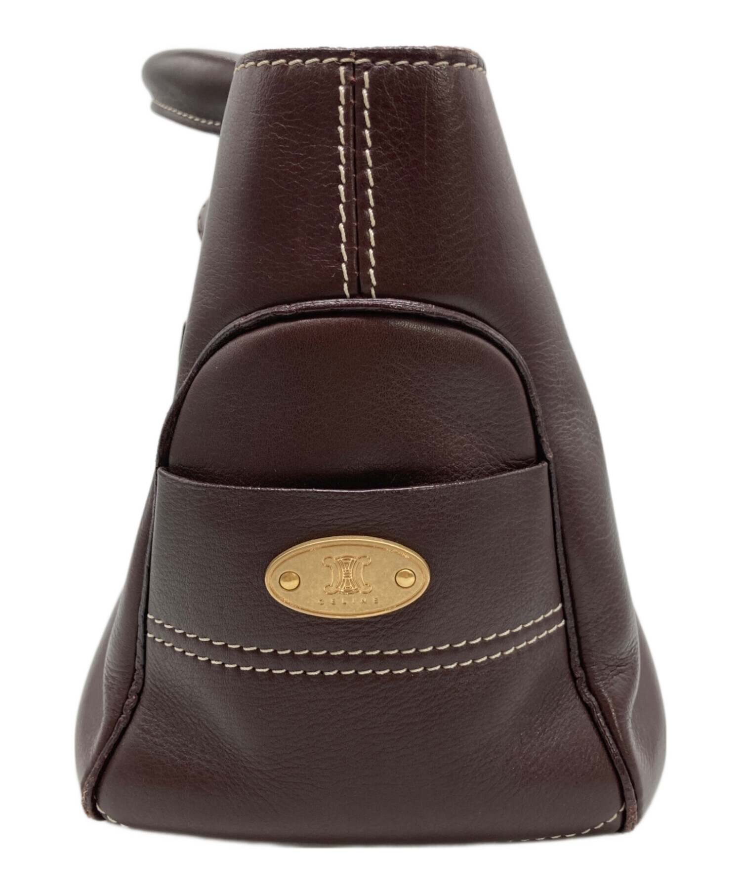 Celine ブラウンレザー ハンドバッグ 中古・古着通販】CELINE (セリーヌ) ハンドバッグ ブラウン｜ブランド