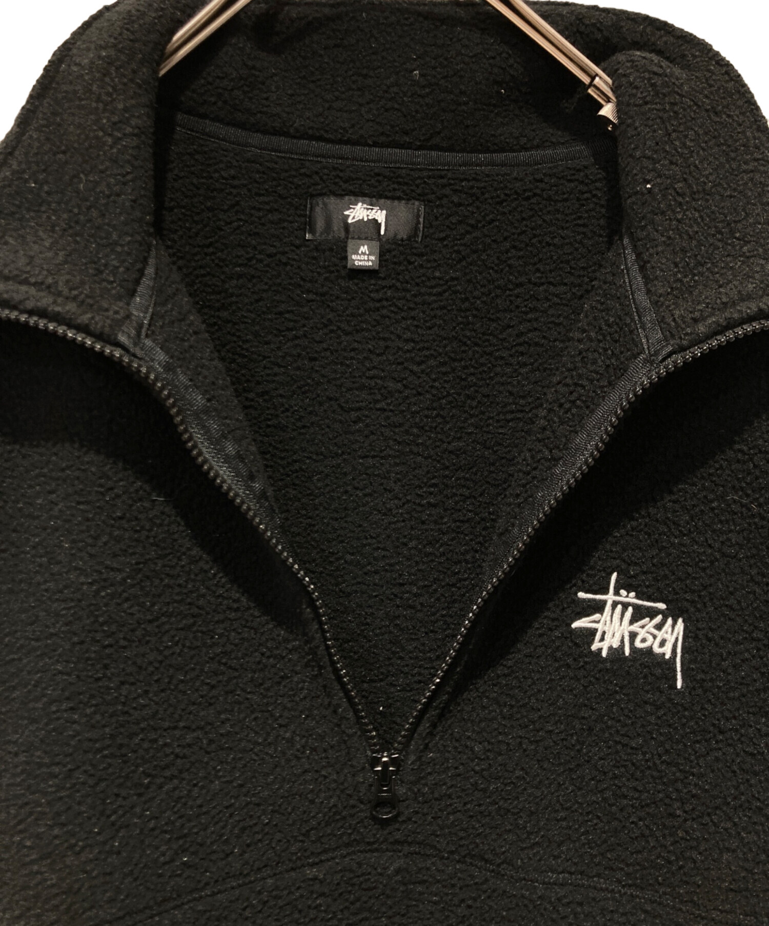 Stussy ブラックつなぎMサイズ 中古・古着通販】stussy (ステューシー) Half Zip Mock Neck ブラック