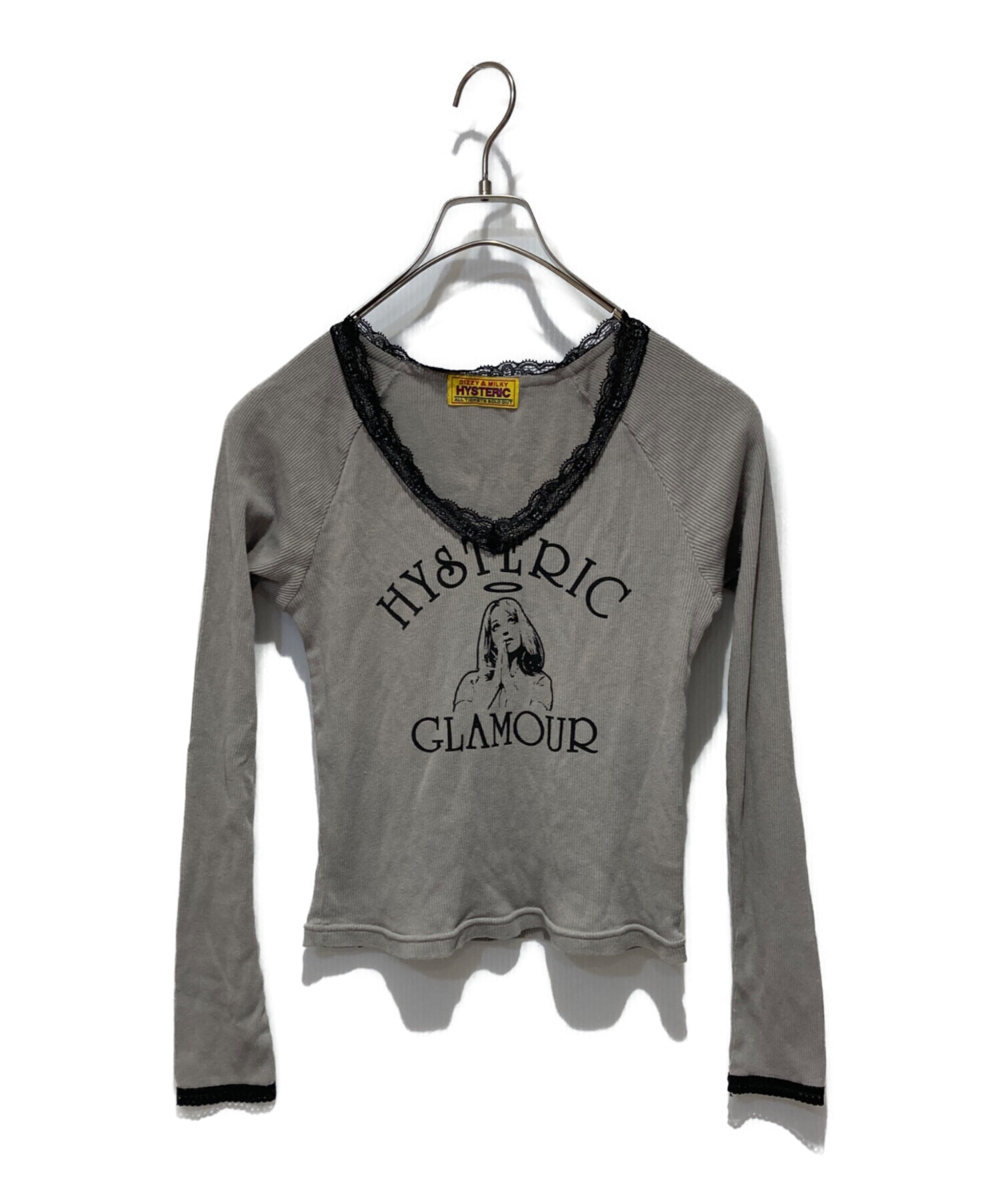 HYSTERIC GLAMOUR 長袖 ラグラン Tシャツ グレー S HYSTERIC GLAMOUR 長袖 ラグラン Tシャツ グレー S ヒステリック