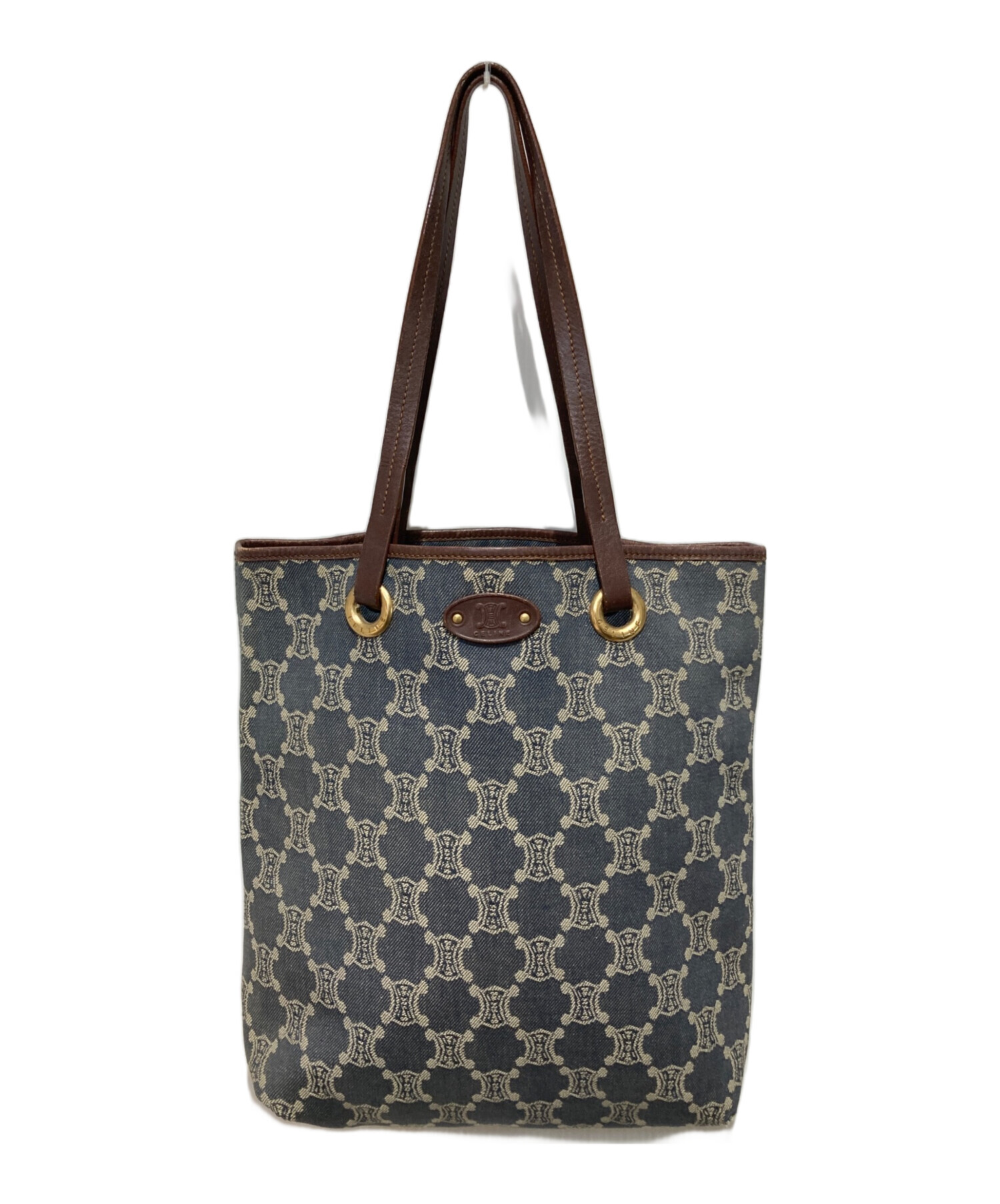 CELINE マカダム柄 デニム トートバッグ 中古・古着通販】CELINE (セリーヌ) マカダムデニムトートバッグ