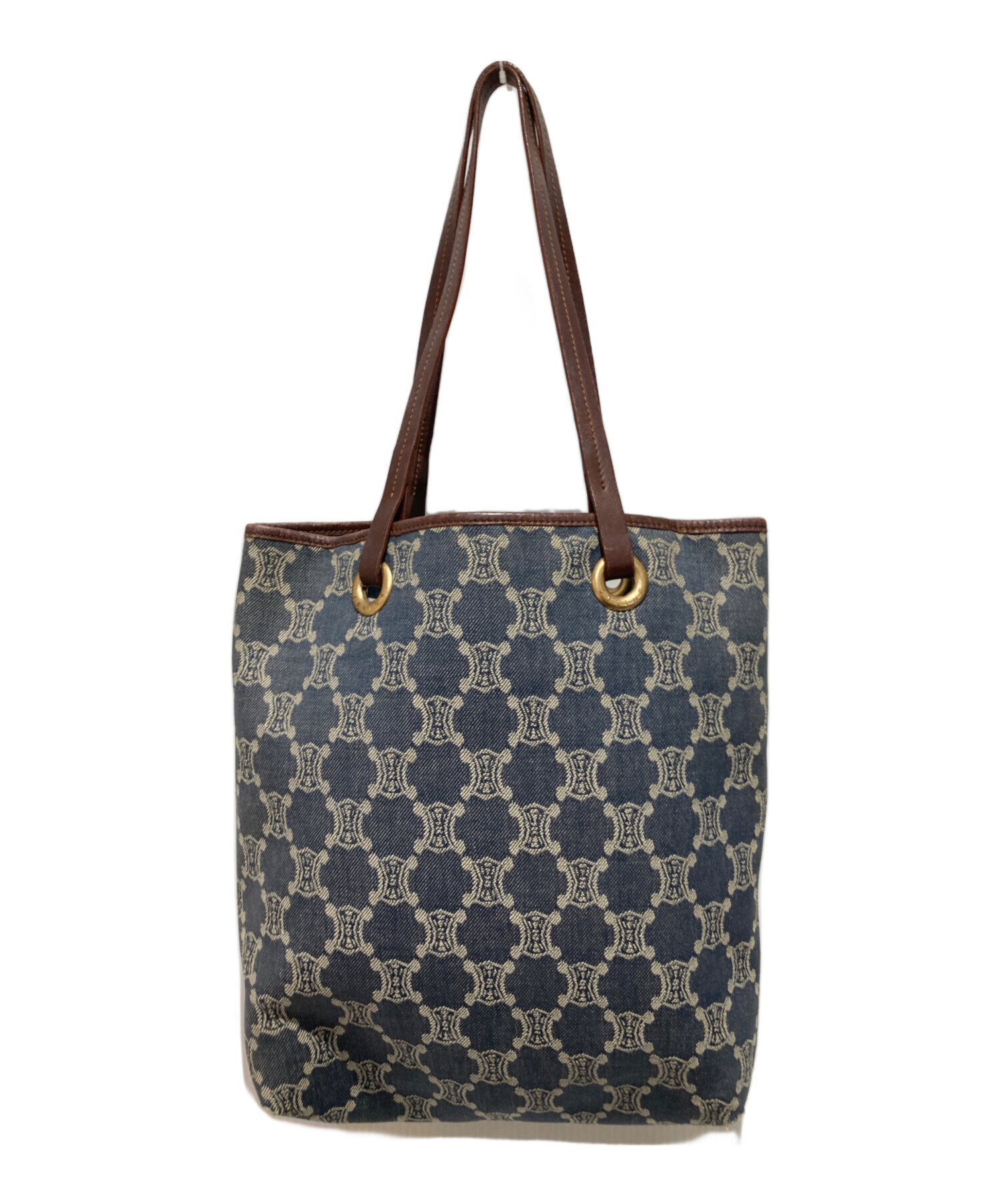 CELINE マカダム デニム トートバッグ 中古・古着通販】CELINE (セリーヌ) マカダムデニムトートバッグ