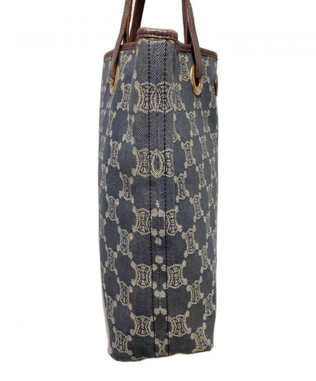 CELINE マカダム柄 デニム トートバッグ 中古・古着通販】CELINE (セリーヌ) マカダムデニムトートバッグ