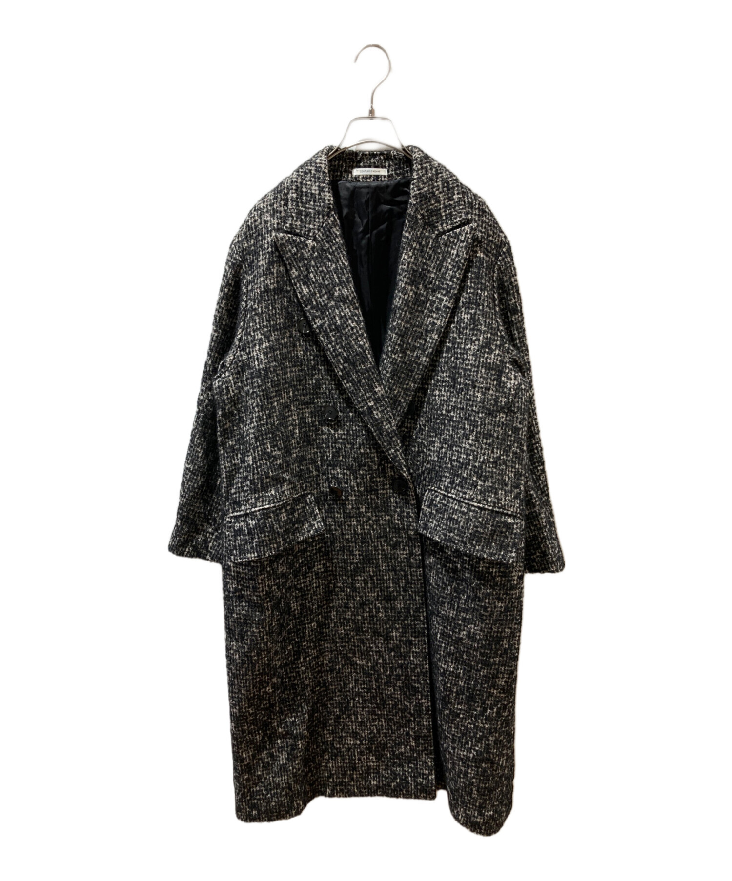 新品 スーパービューティー 40 ツイードコート ブラック×レッド 中古・古着通販】Couture d'adam (クチュールドアダム) ツイードコート
