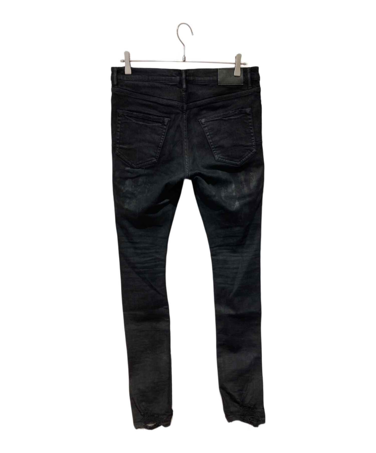 PURPLE BRANDブラックスリムフィットパンツ　29インチ　黒タグ　レア 中古・古着通販】PURPLE-BRAND (パープル ブランド) コーティング