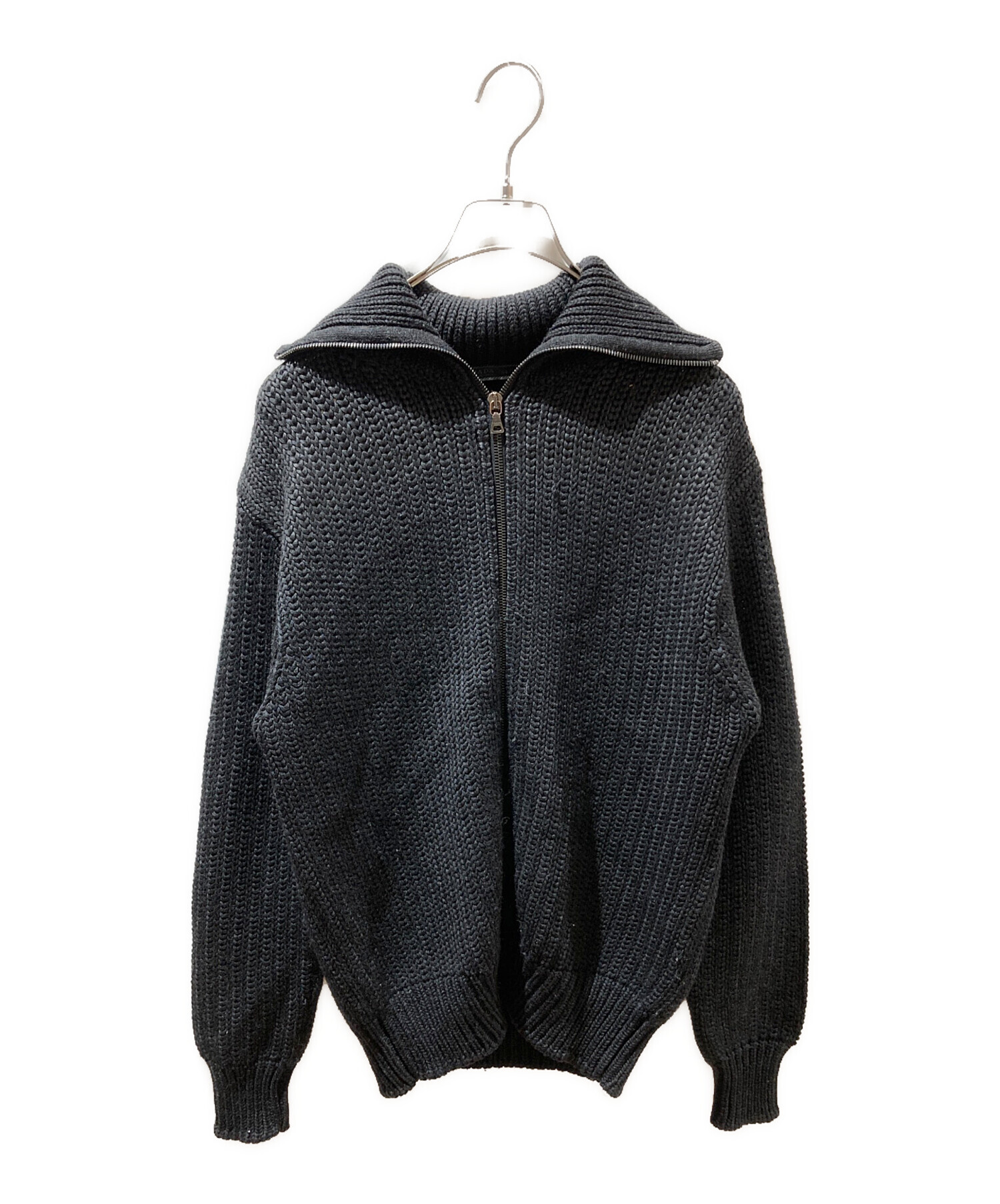 中古・古着通販】PRADA (プラダ) ジップアップニット ブラック サイズ