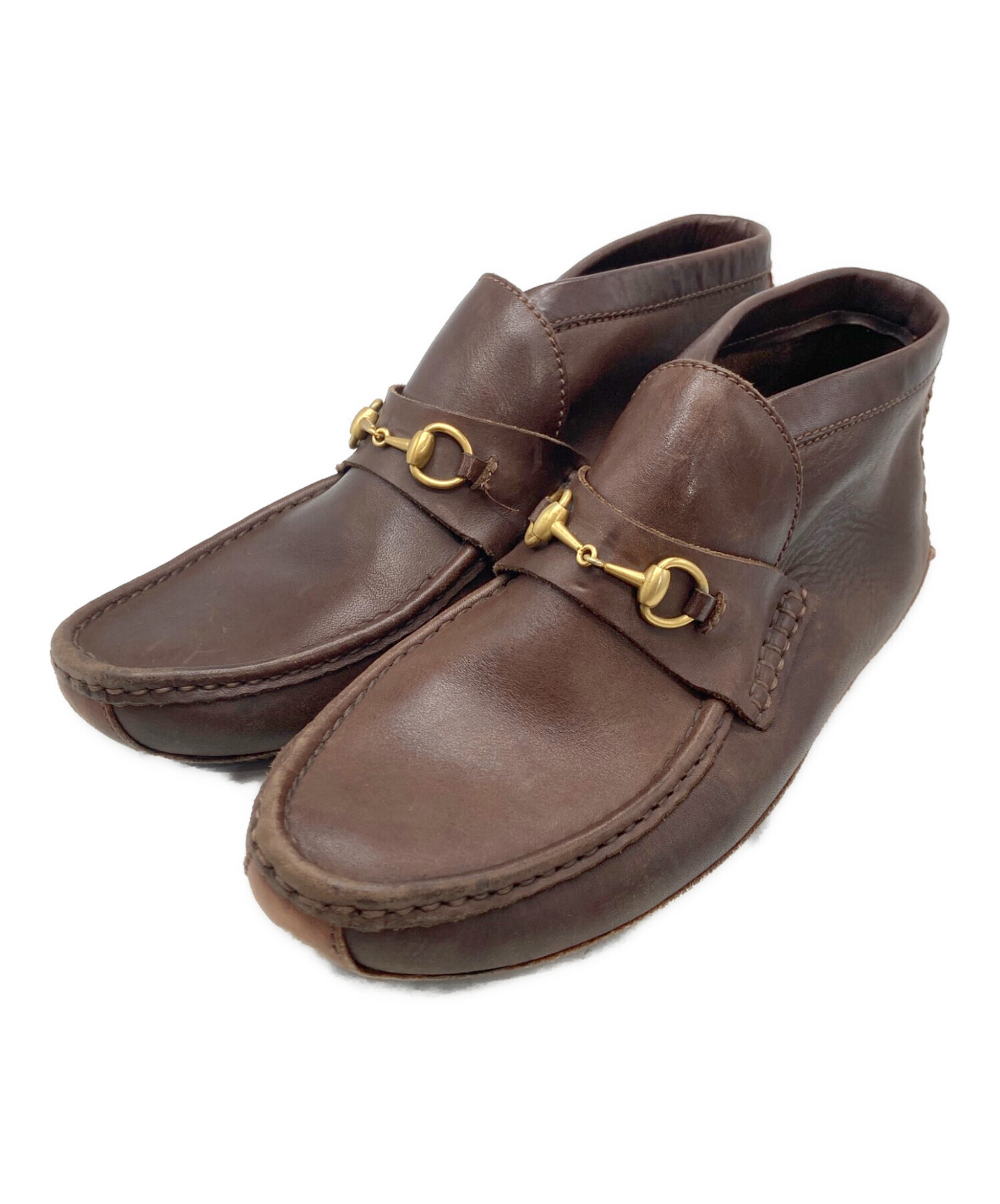 グッチ ホースビット チャッカブーツ　サイズ：7 1/2 中古・古着通販】GUCCI (グッチ) ホースビットチャッカブーツ ブラウン
