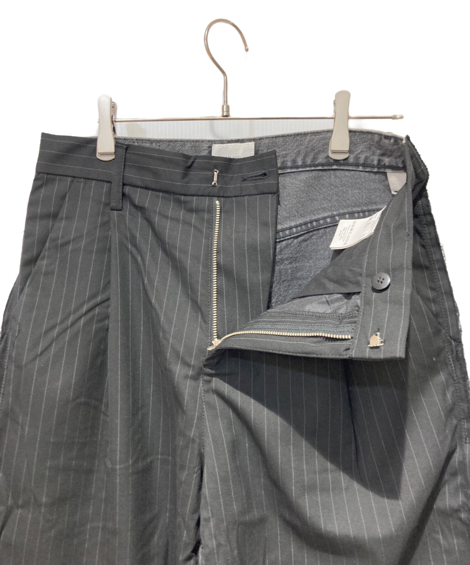 PORTAT ドッキングデニムパンツ ブラック グレー 脚を出さないGRL 