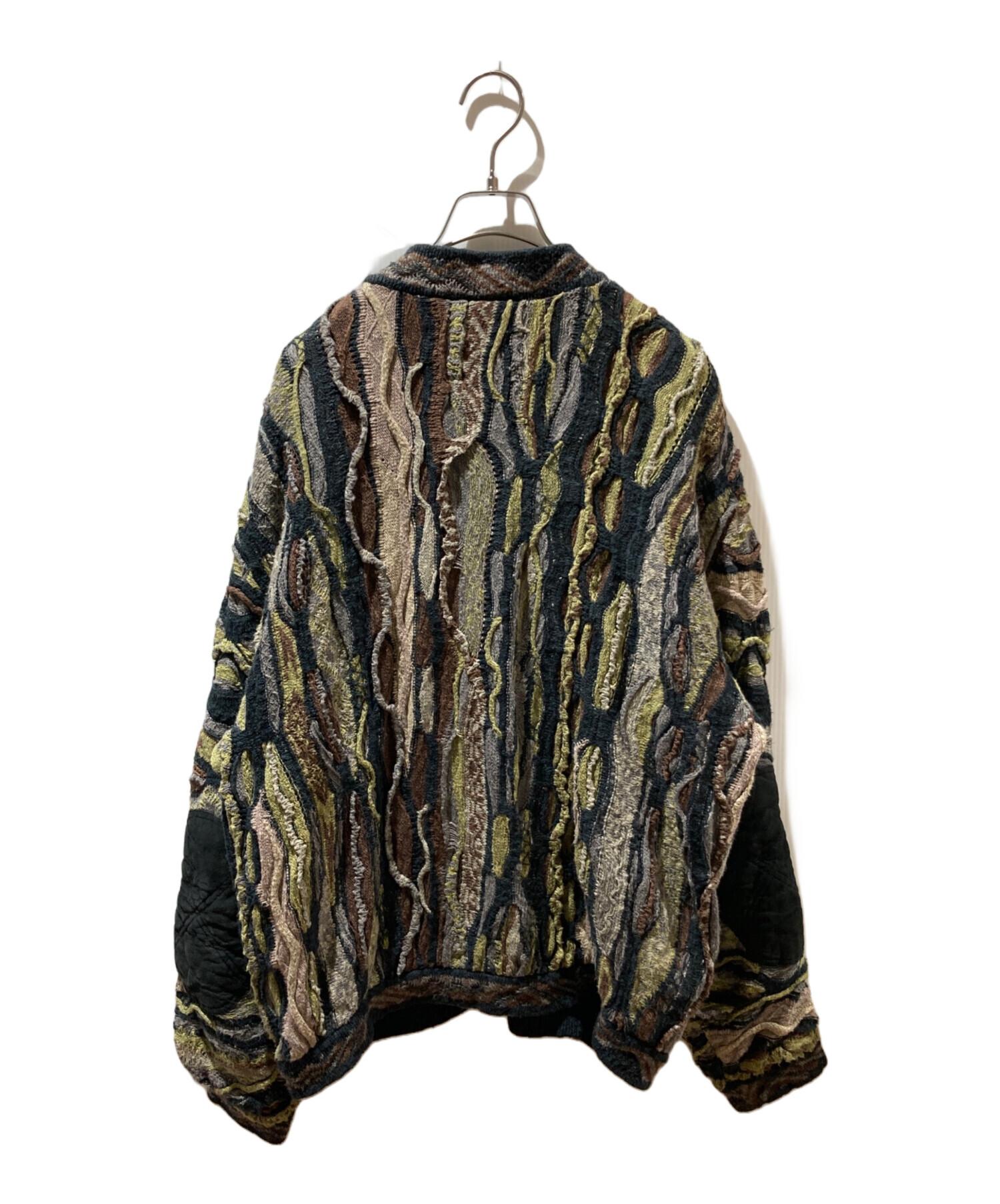 中古・古着通販】COOGI (クージー) ジップアップ3Dニット ブラウン