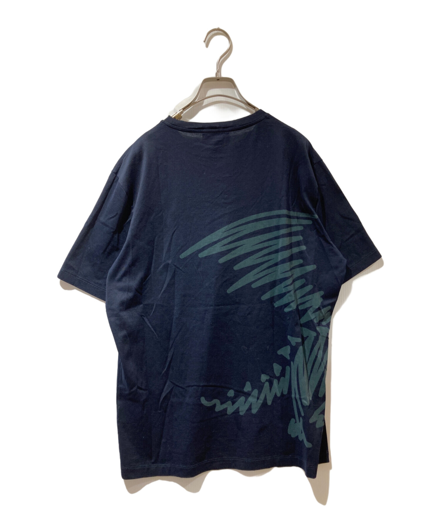 中古・古着通販】HERMES (エルメス) ドラゴンプリントTシャツ ネイビー