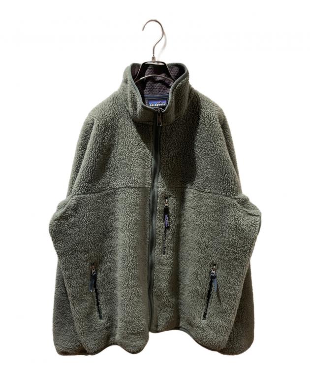 Patagoniaパタゴニアクラシックレトロカーディガン(グレー×グリーン・L) 中古・古着通販】Patagonia (パタゴニア) レトロカーディガン グリーン