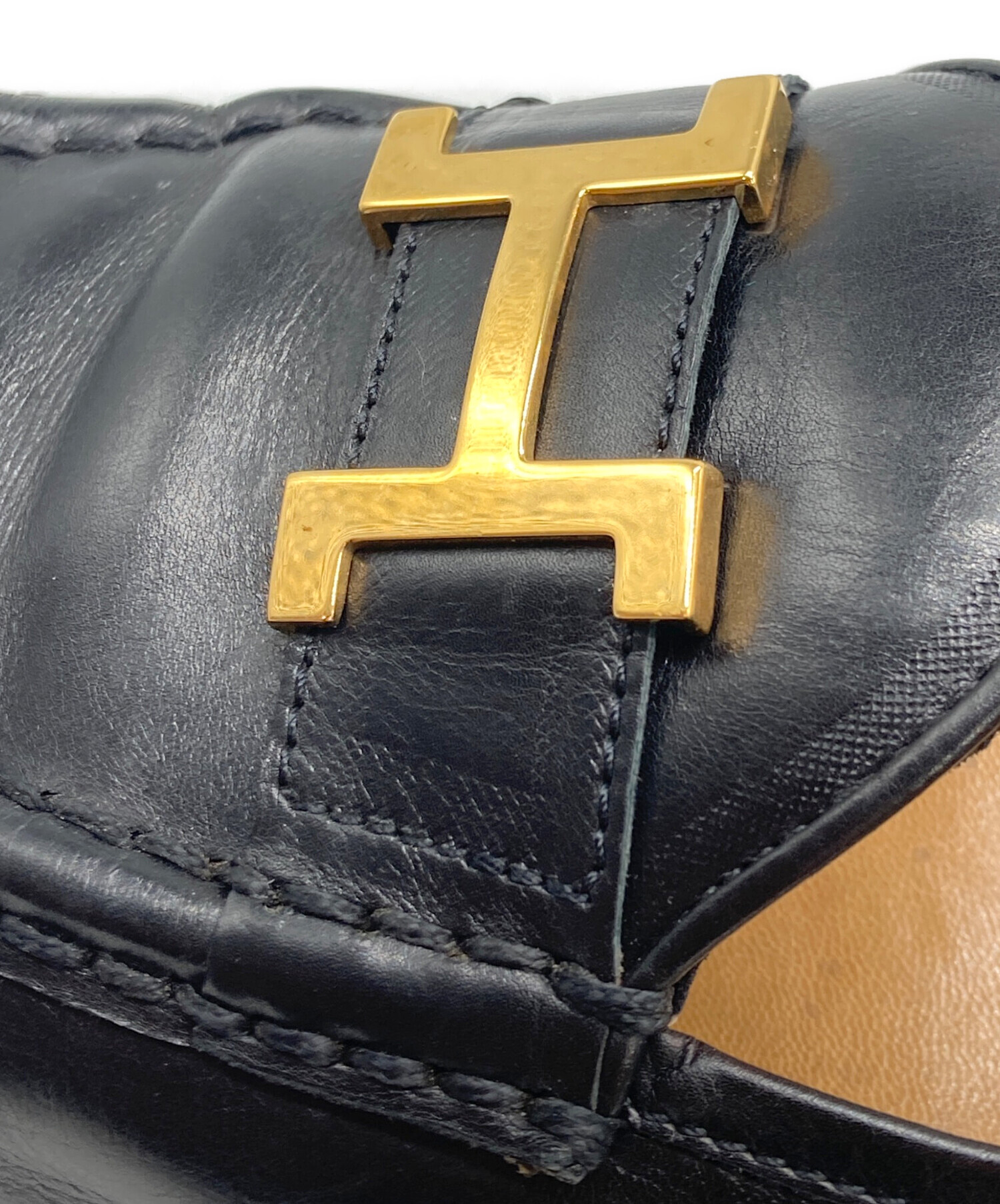 中古・古着通販】HERMES (エルメス) Hロゴコインローファー ブラック