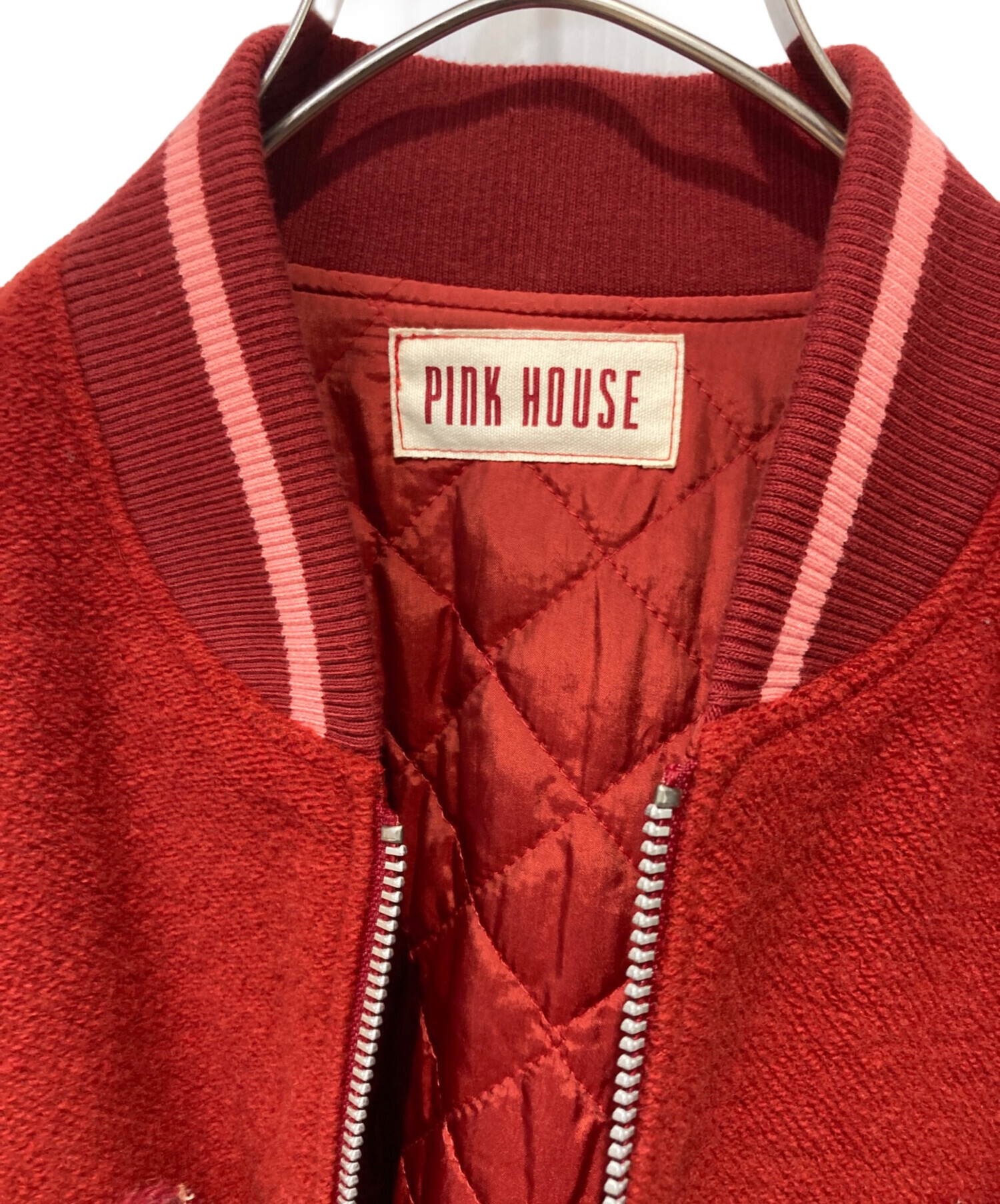 中古・古着通販】PINK HOUSE (ピンクハウス) Pロゴスタジャン レッド