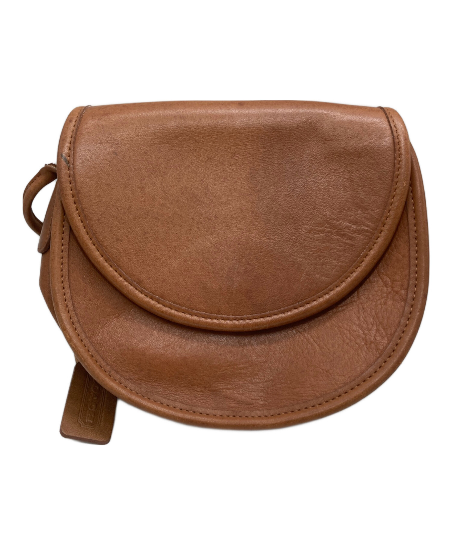 中古・古着通販】COACH (コーチ) レザーショルダーバッグ ブラウン 