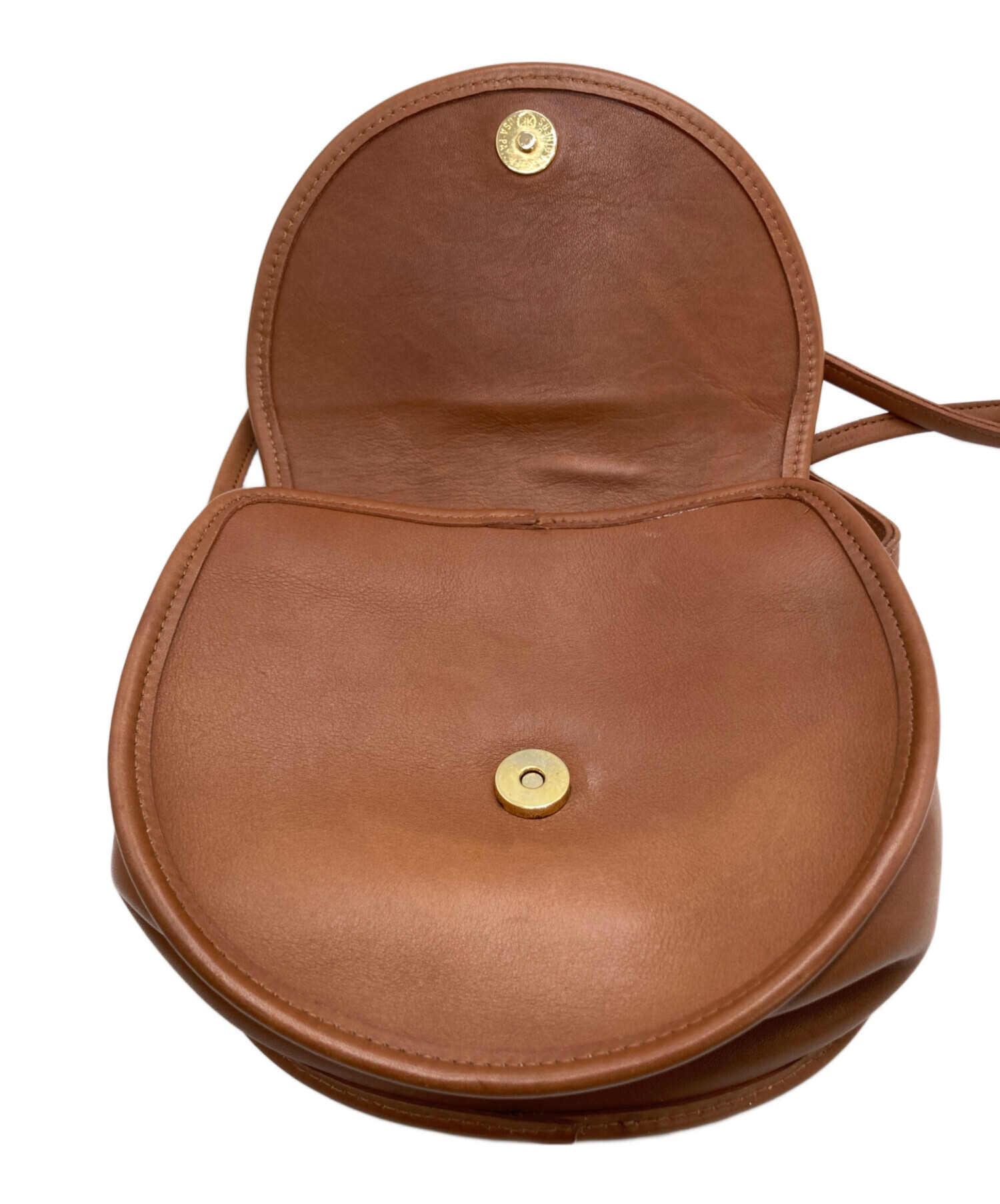 中古・古着通販】COACH (コーチ) レザーショルダーバッグ ブラウン